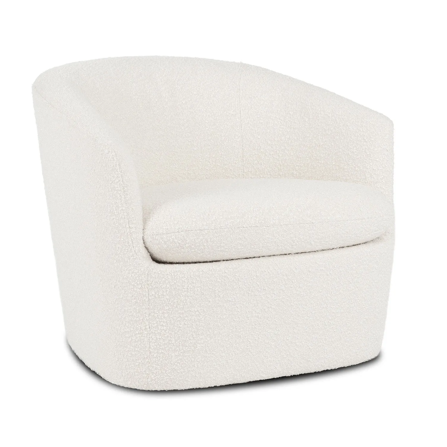 Turoy 32.5_ Swivel Lounge Chair - Ivory Bouclé - Image 10