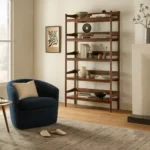 Turoy 32.5_ Swivel Lounge Chair - Catalina Blue Bouclé