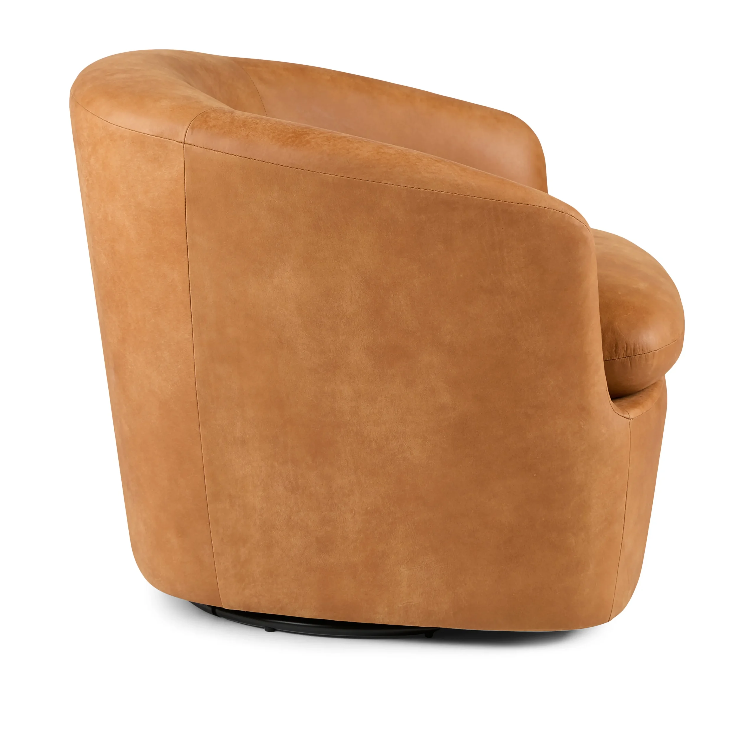 Turoy 32.5_ Leather Swivel Lounge Chair - Rawhide Tan - Image 8
