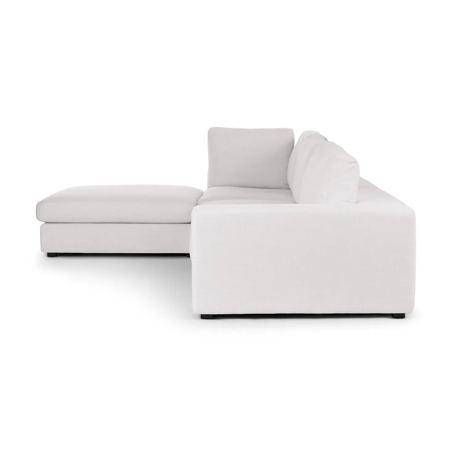 Beta 133.5_ Left Modular Sectional - Quartz White - Image 4