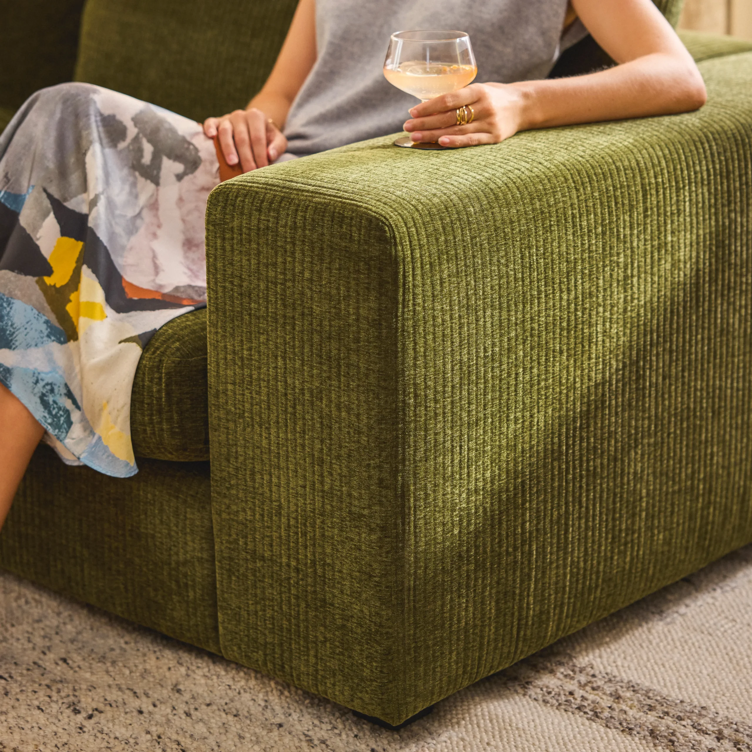 Beta 133.5_ Modular Corner Sectional - Cypress Green - Image 4