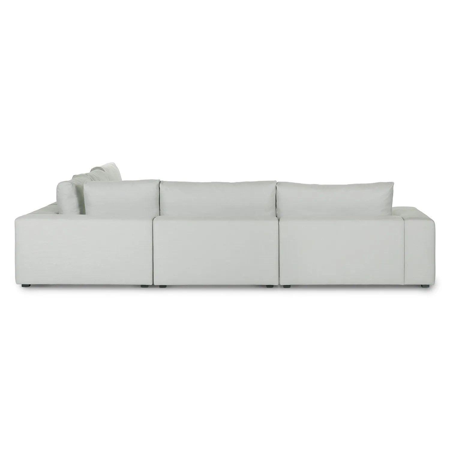 Beta 133.5_ Right Modular Conversational Sectional - Welsh Gray - Image 4