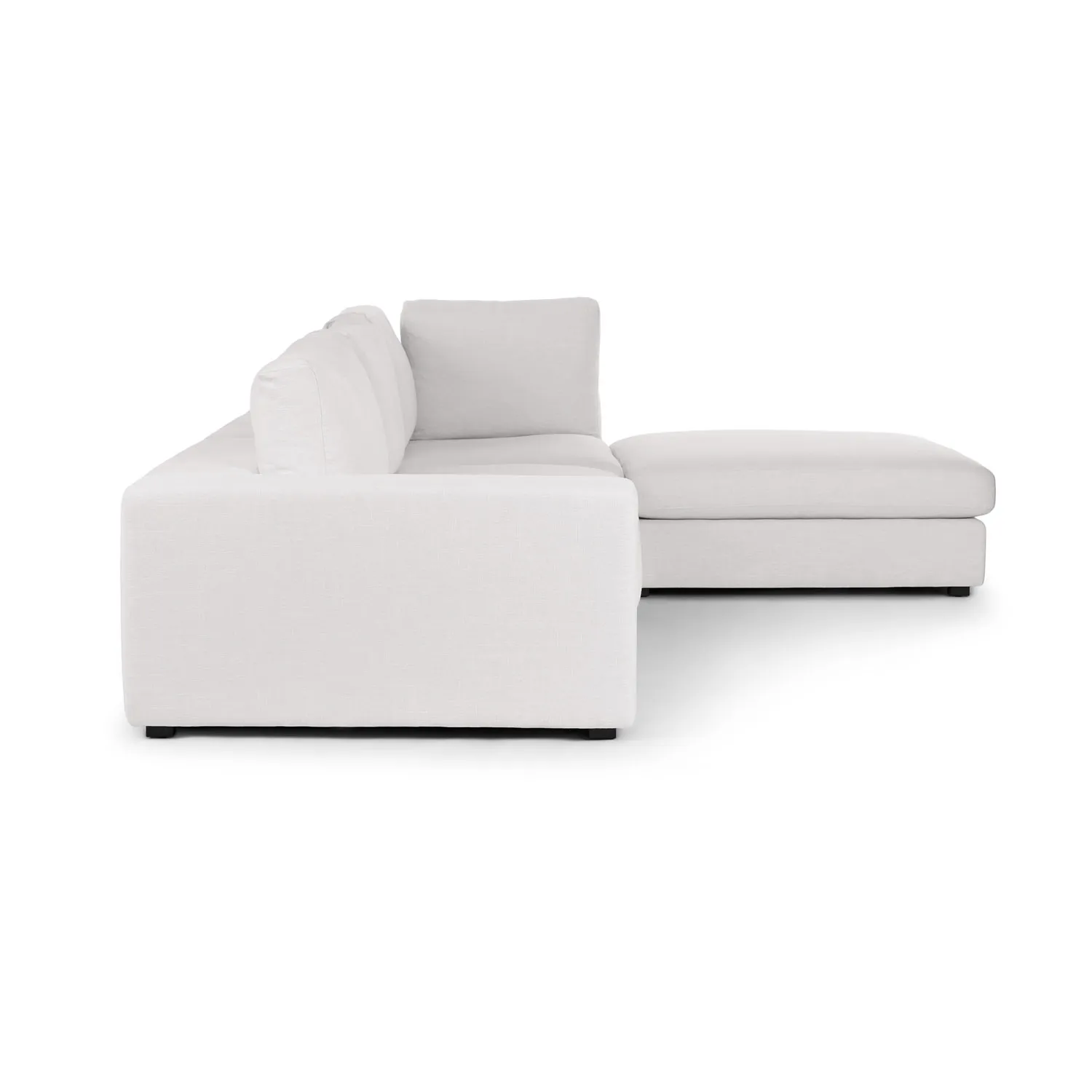 Beta 133.5_ Right Modular Sectional - Quartz White - Image 4