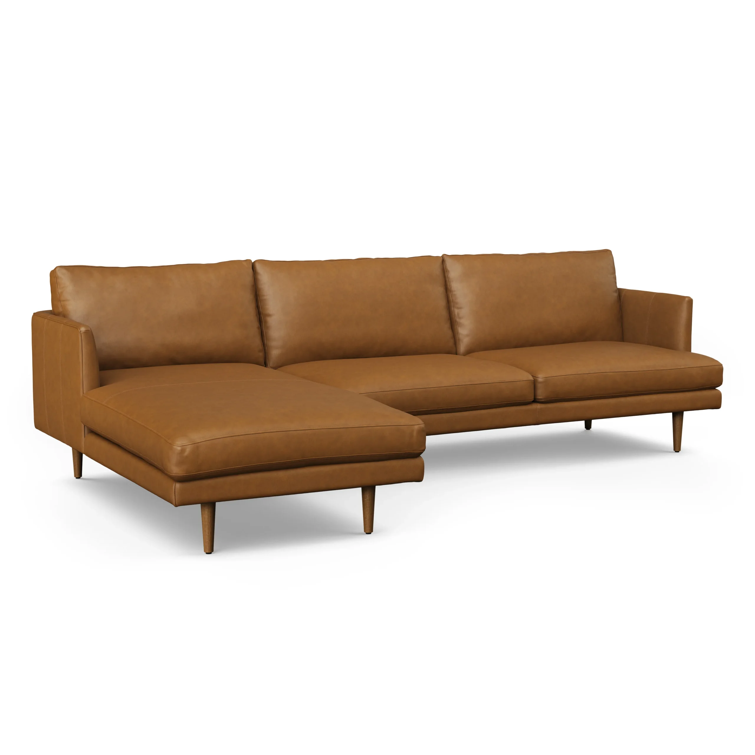 Burrard 112_ Leather Left Sectional - Bella Caramel - Image 4