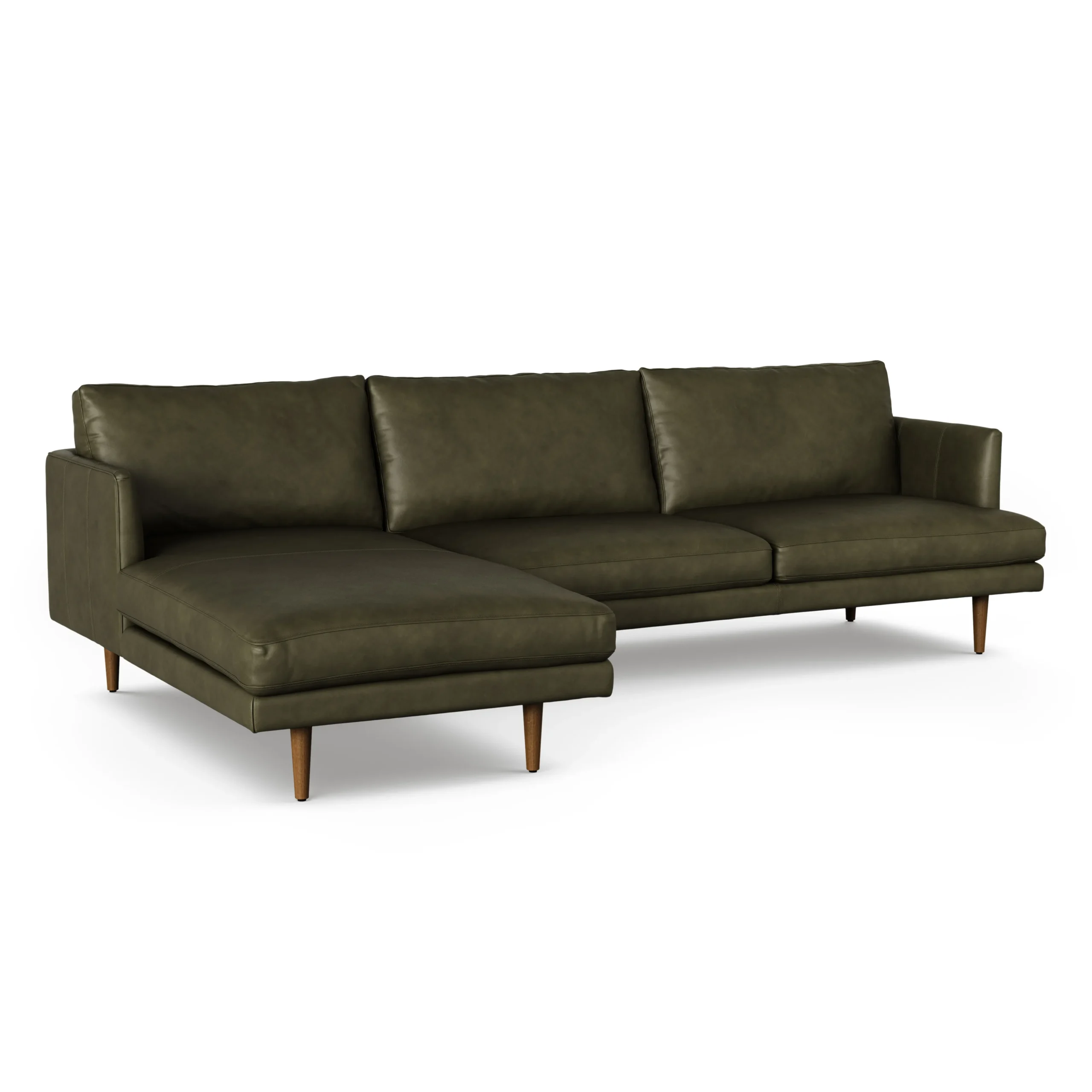 Burrard 112_ Leather Left Sectional - Charme Green - Image 4