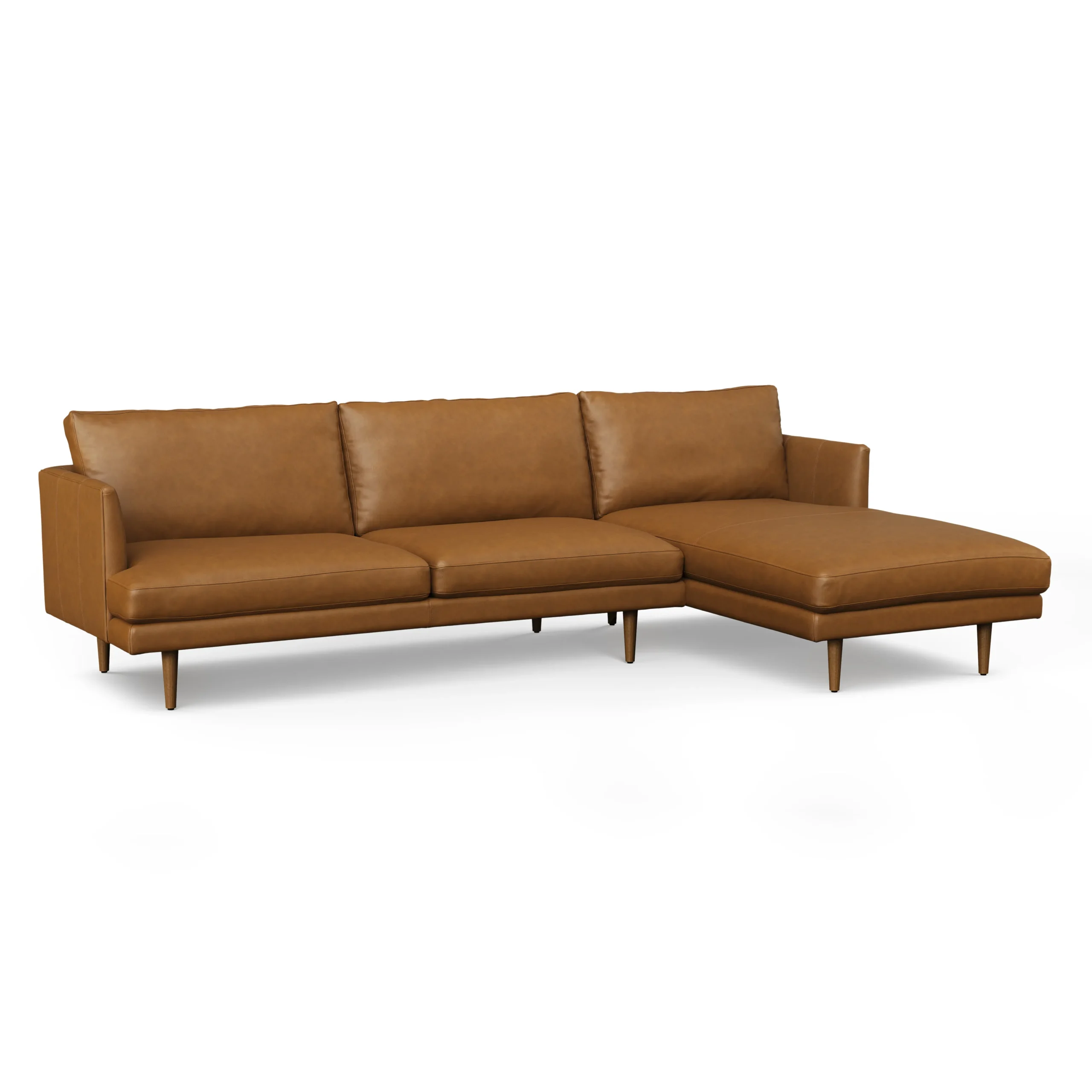 Burrard 112_ Leather Right Sectional - Bella Caramel - Image 4