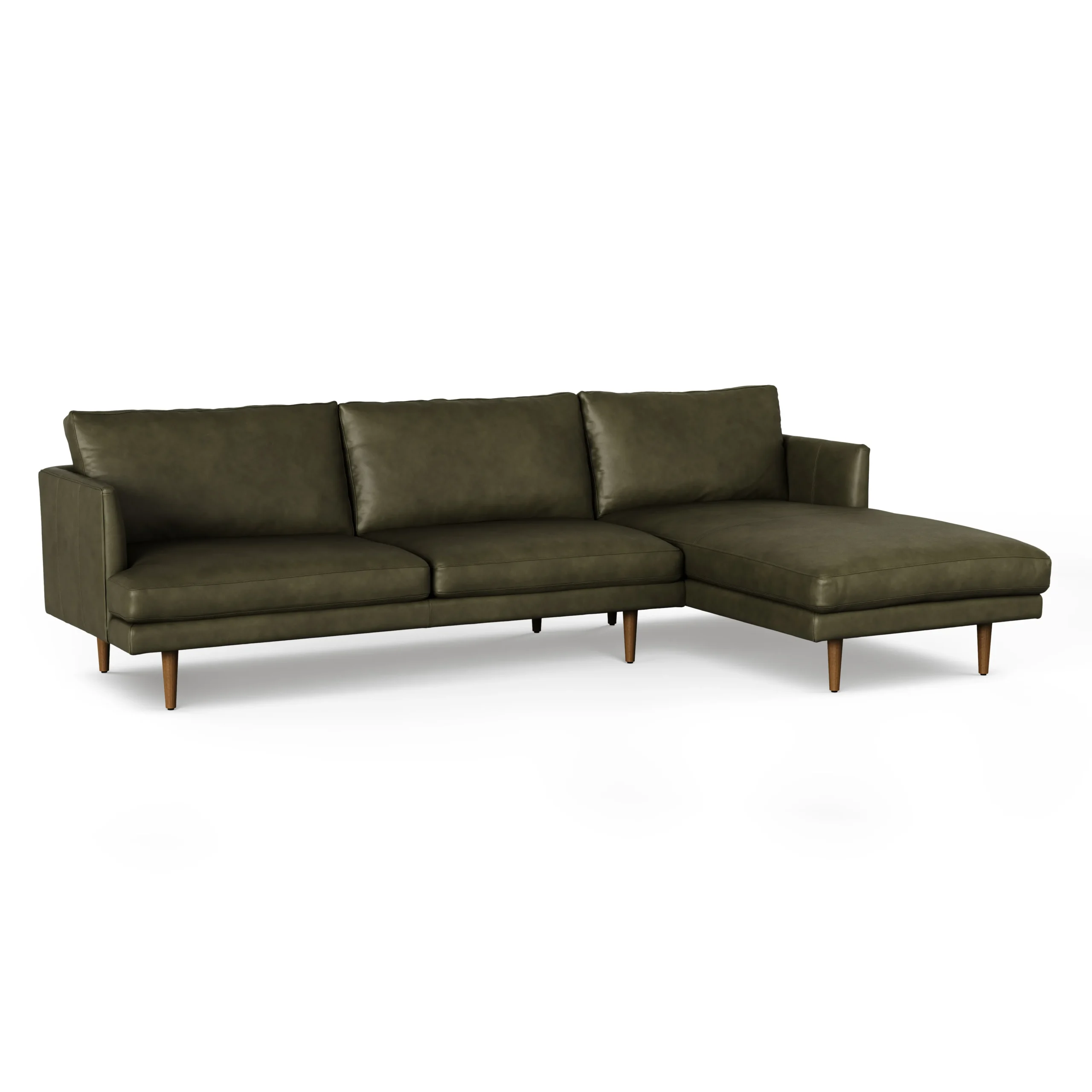 Burrard 112_ Leather Right Sectional - Charme Green - Image 4