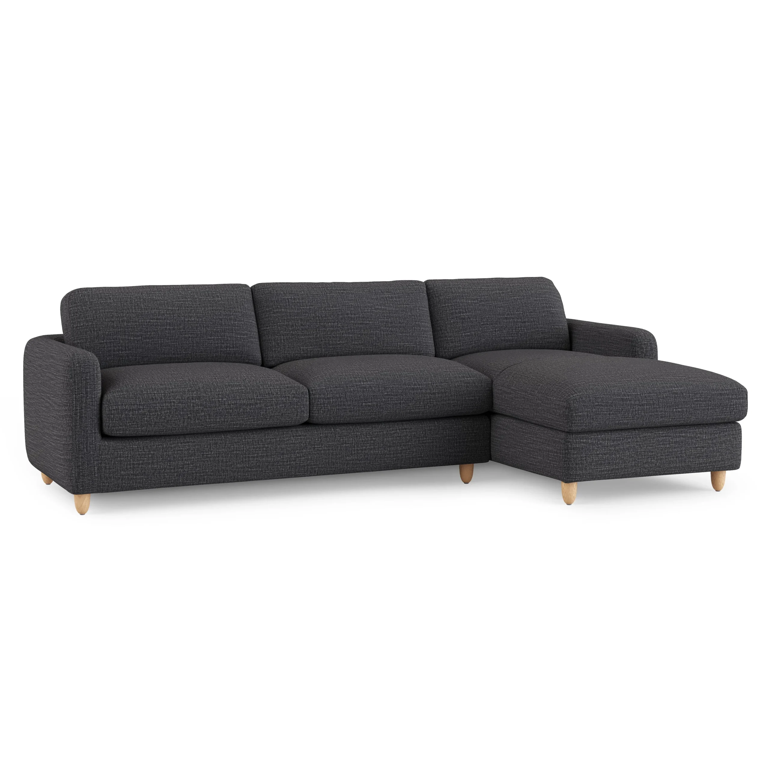 Vati 114_ Right Storage Sleeper Sectional - Natural Oak and Napa Charcoal - Image 4
