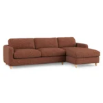 Vati 114_ Right Storage Sleeper Sectional - Natural Oak and Napa Rust