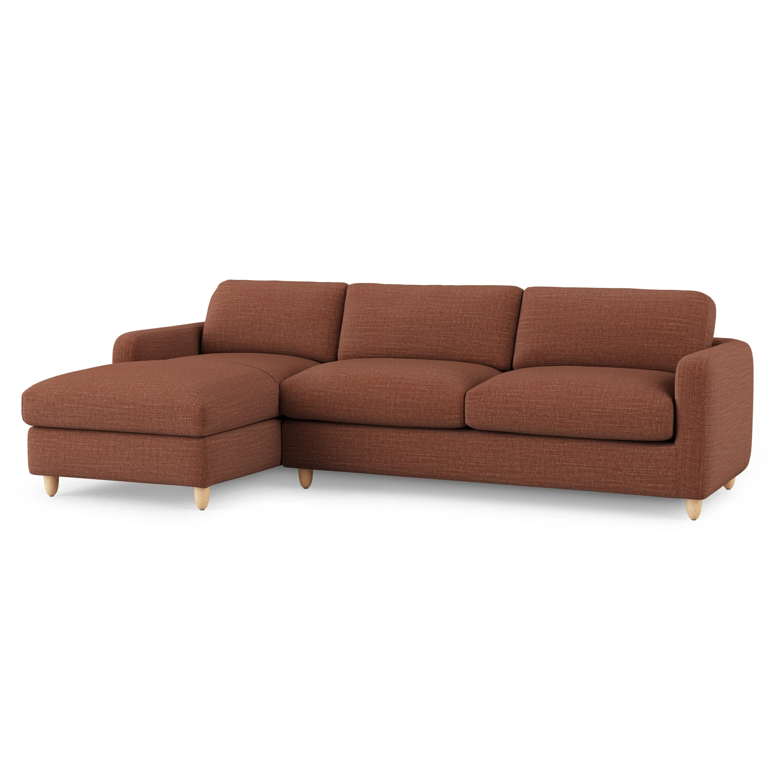 Vati 114_ Left Storage Sleeper Sectional - Natural Oak and Napa Rust - Image 4