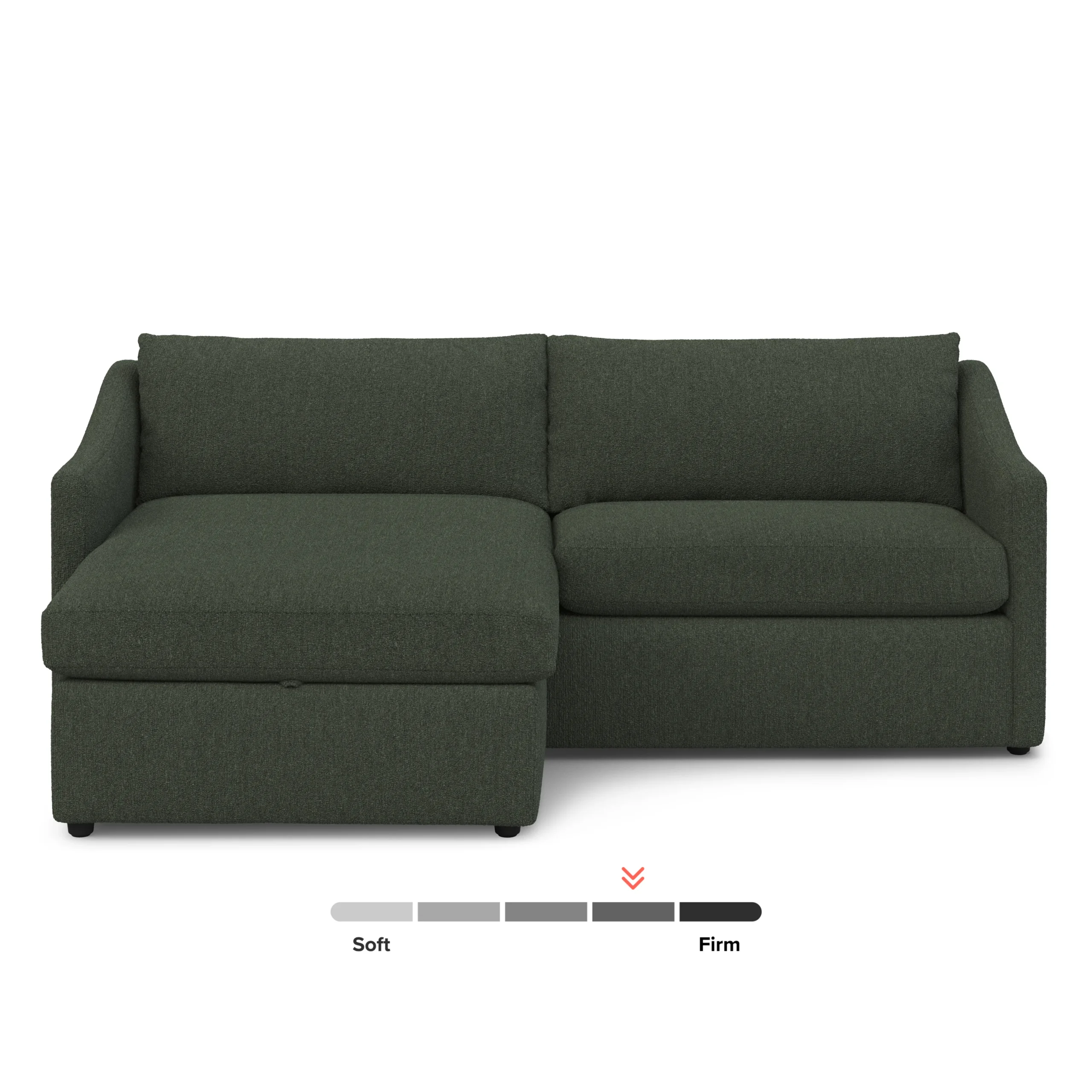 Landry 84.5_ Reversible Storage Sectional - Green Wool Bouclé - Image 4