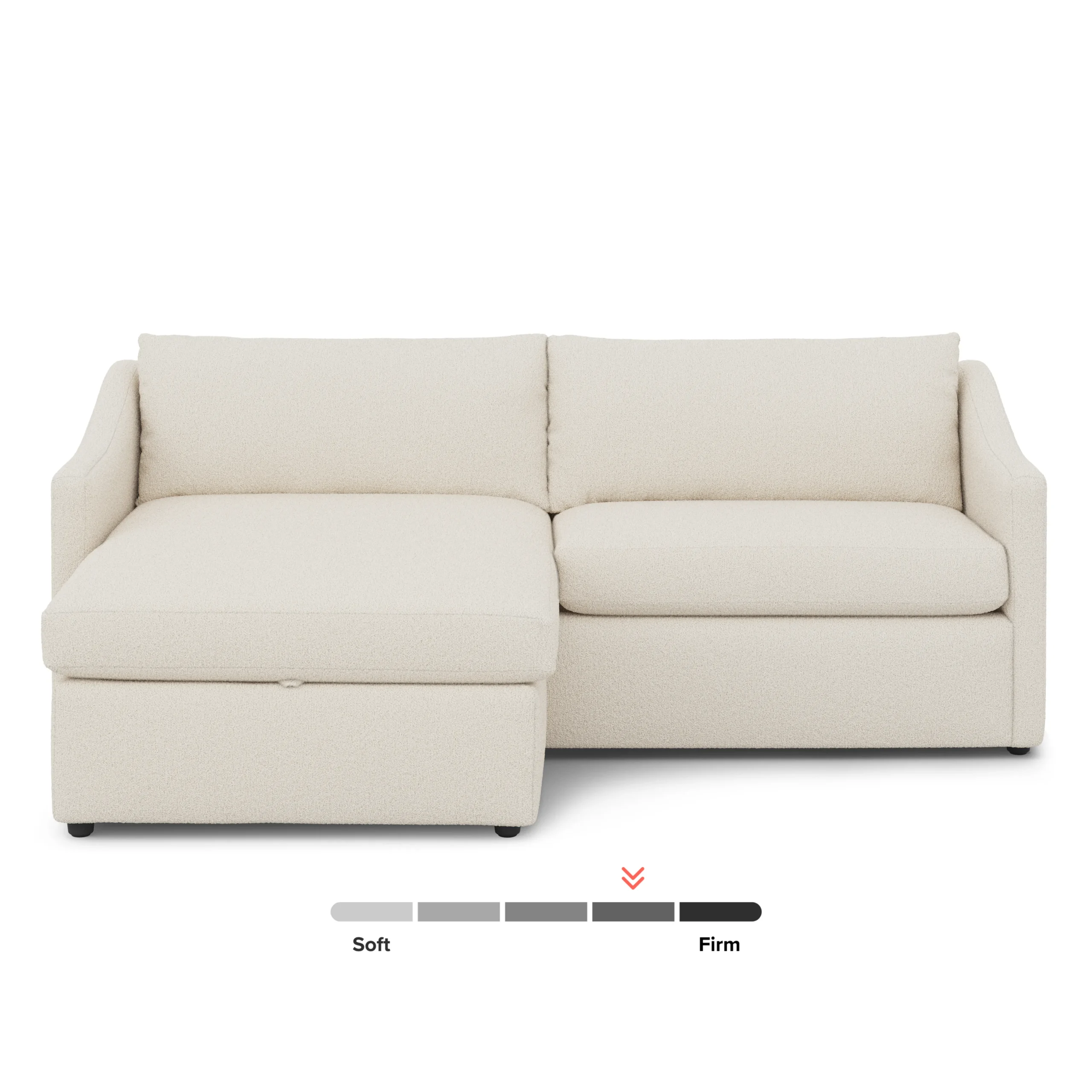 Landry 84.5_ Reversible Storage Sectional - Ivory Wool Bouclé - Image 4