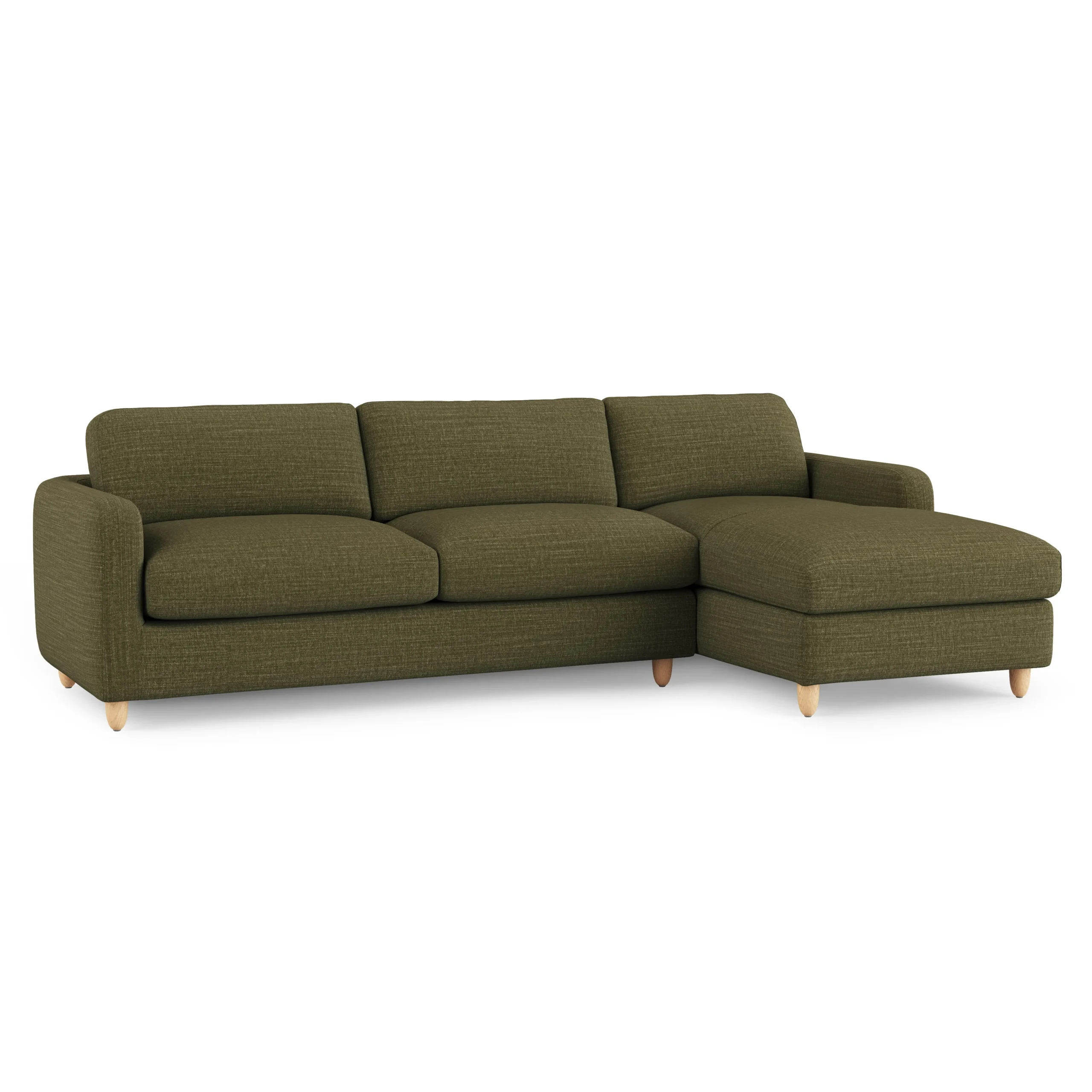 Vati 114_ Right Storage Sleeper Sectional - Natural Oak and Napa Moss - Image 4