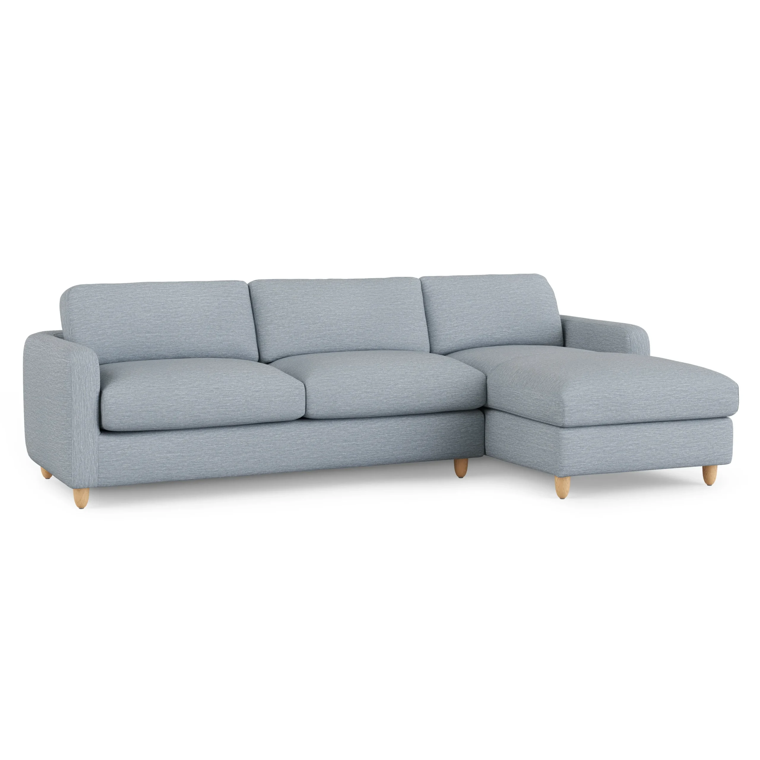 Vati 114_ Right Storage Sleeper Sectional - Natural Oak and Silver Light Blue - Image 4