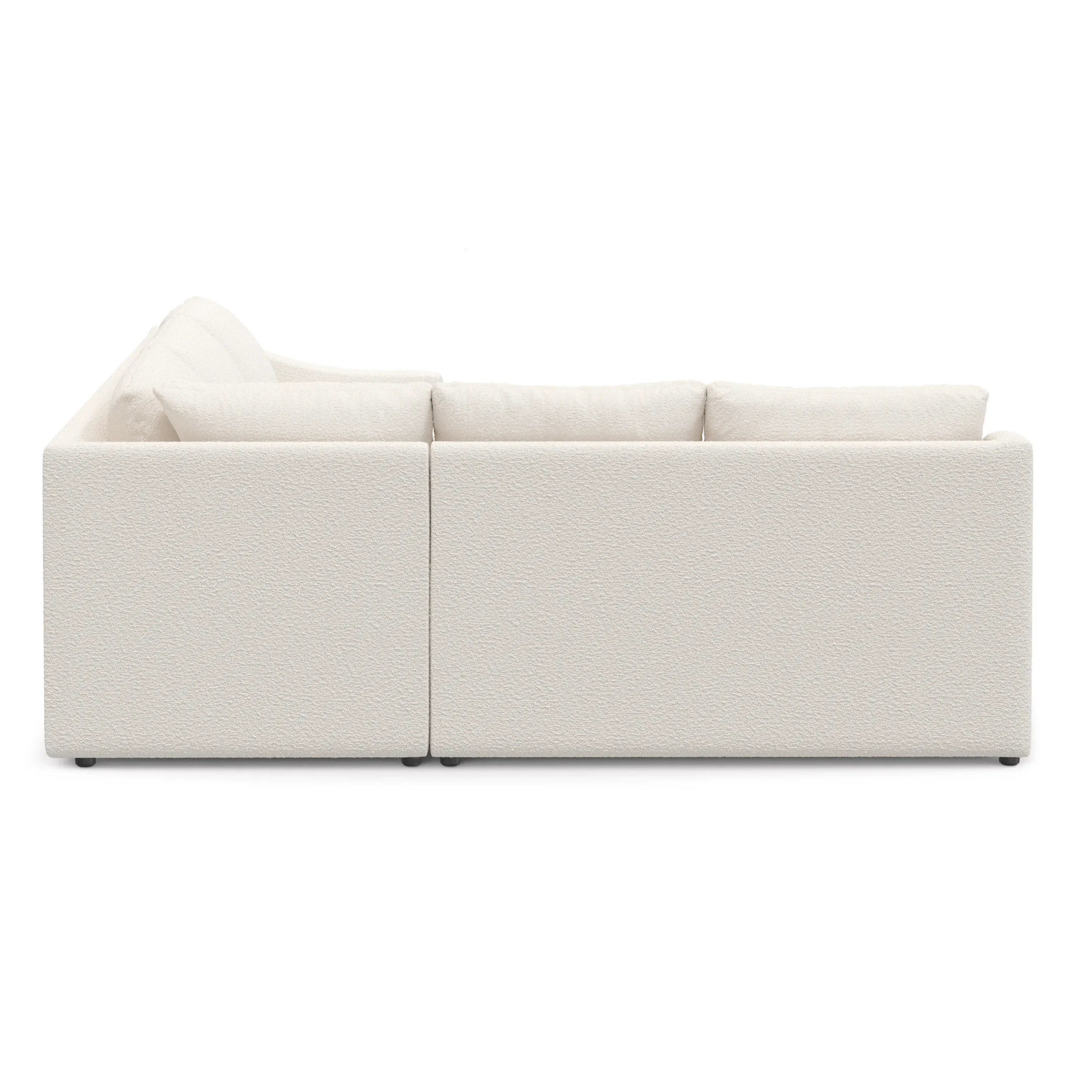 Landry 91_ Corner Sectional - Ivory Wool Bouclé - Image 4