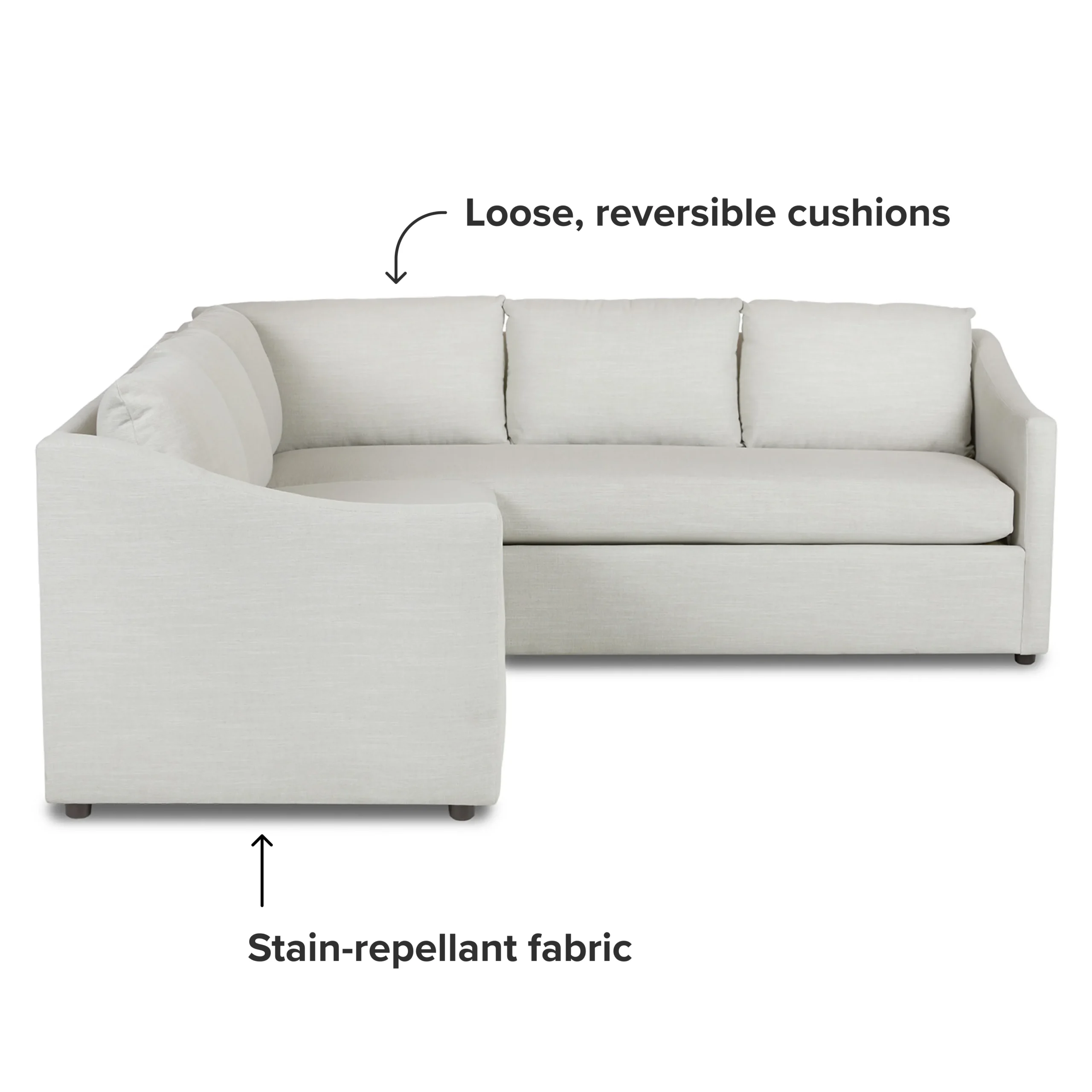 Landry 91_ Corner Sectional - Napa Dove - Image 4