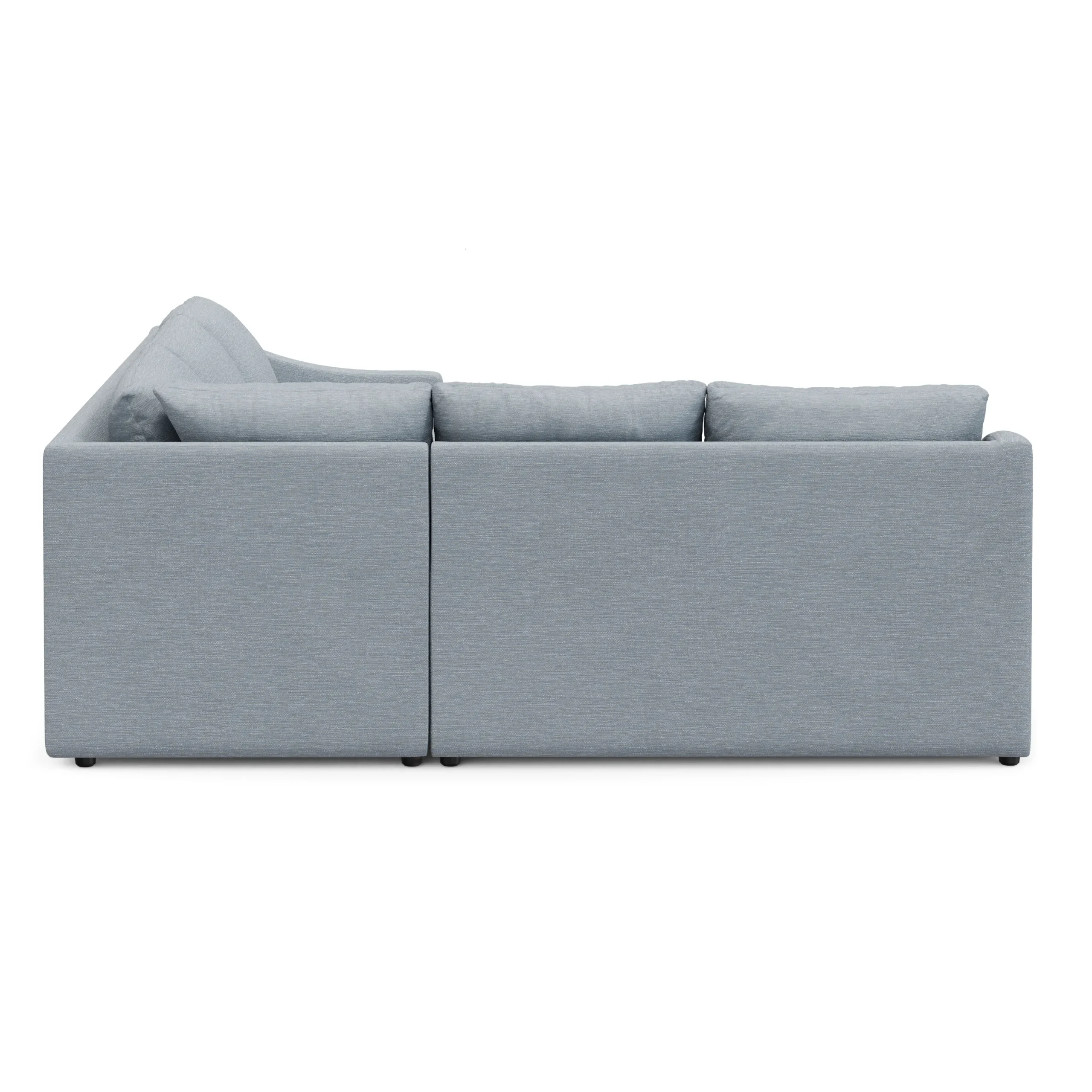 Landry 91_ Corner Sectional - Silver Light Blue - Image 4