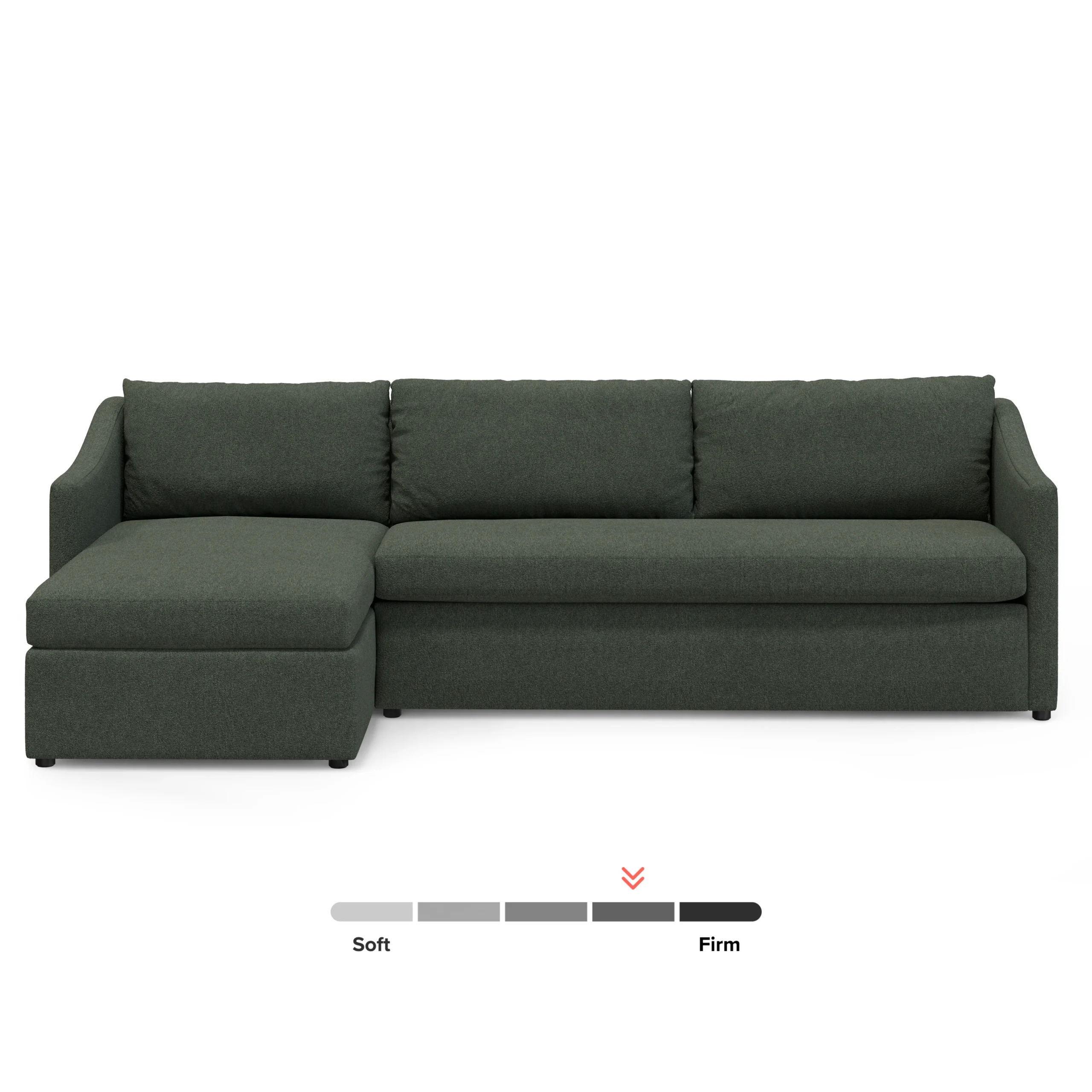 Landry 109_ Left Storage Sleeper Sectional - Green Wool Bouclé - Image 4
