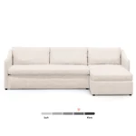 Landry 109_ Right Storage Sleeper Sectional - Ivory Wool Bouclé