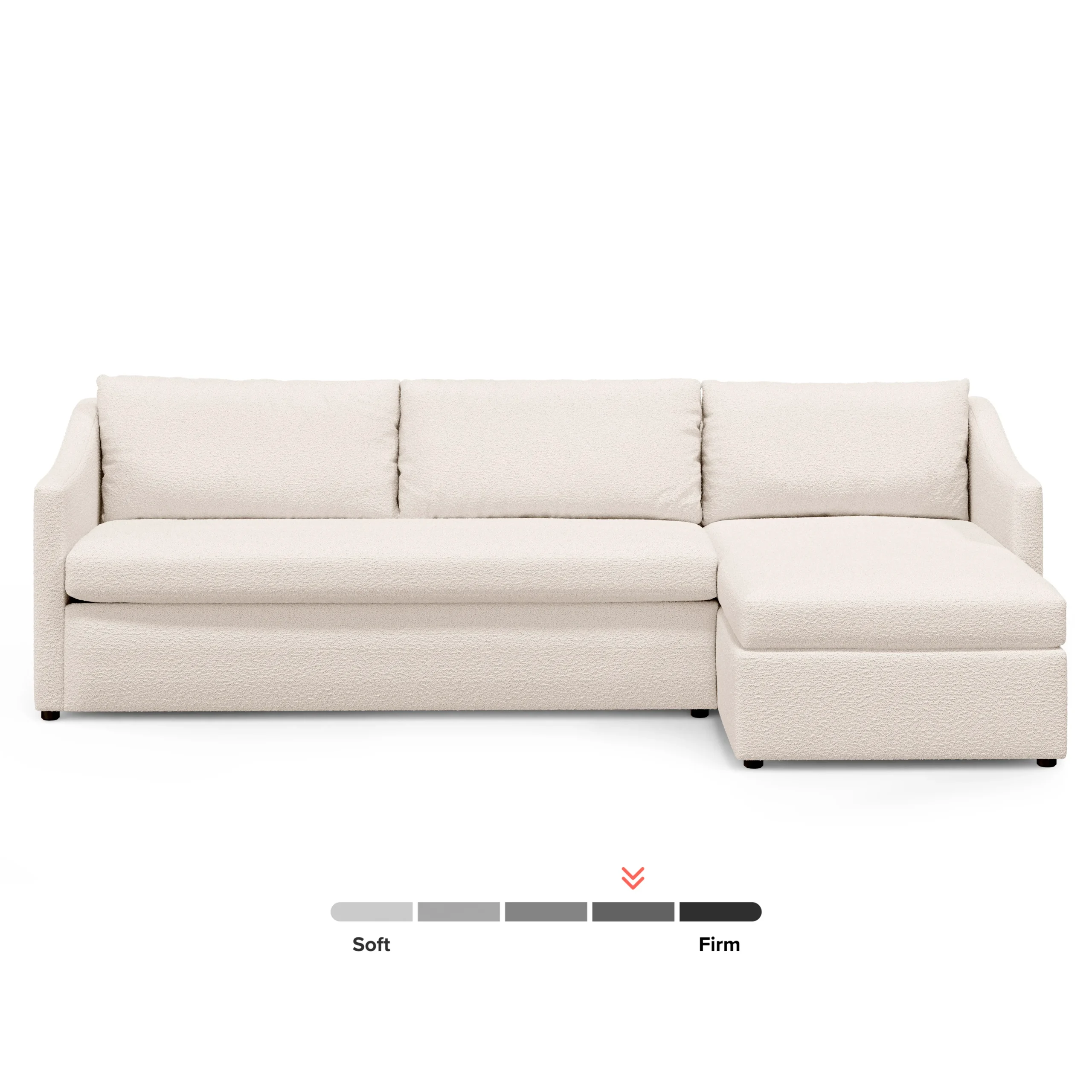 Landry 109_ Right Storage Sleeper Sectional - Ivory Wool Bouclé - Image 4