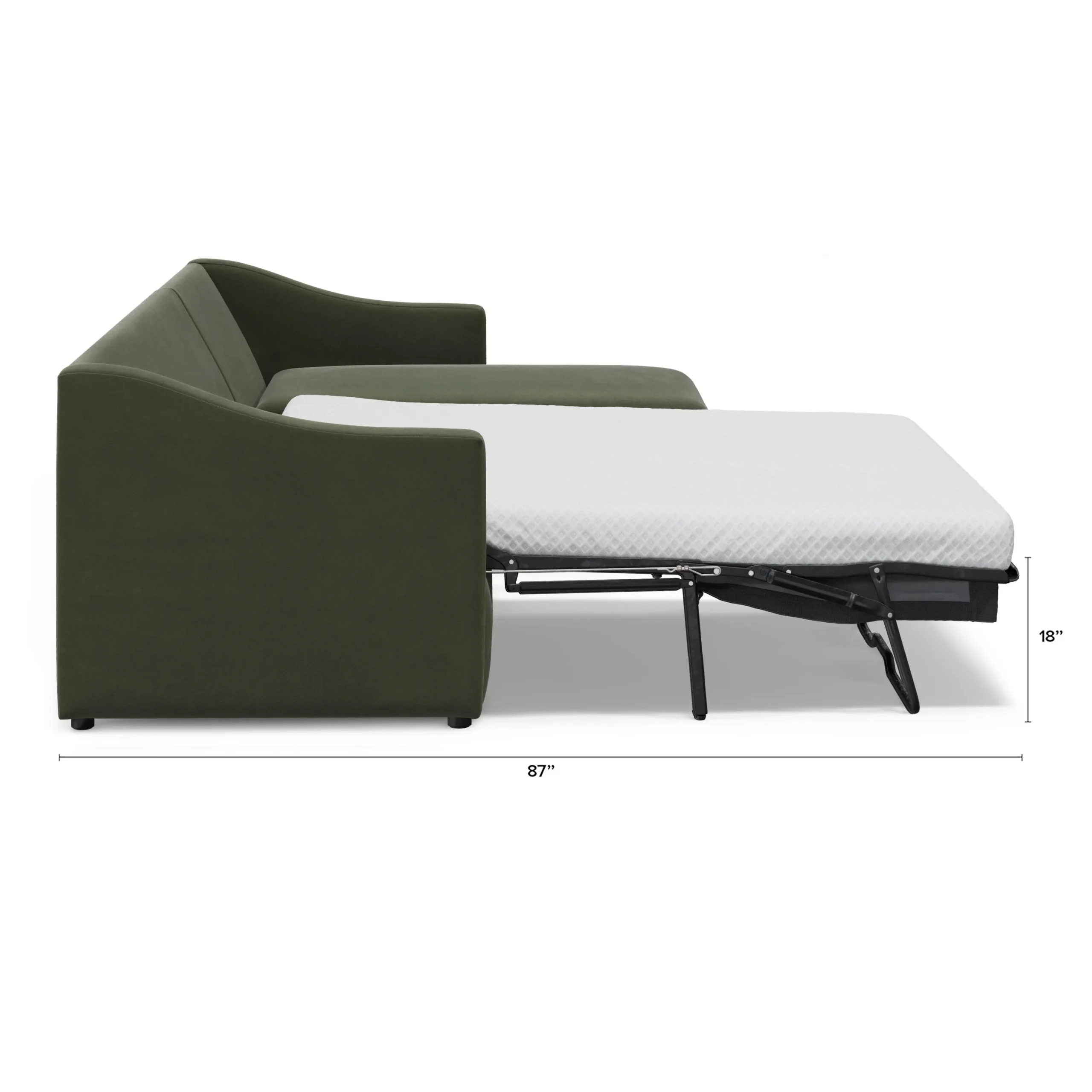 Landry 109_ Velvet Right Storage Sleeper Sectional - Hale Fir Green