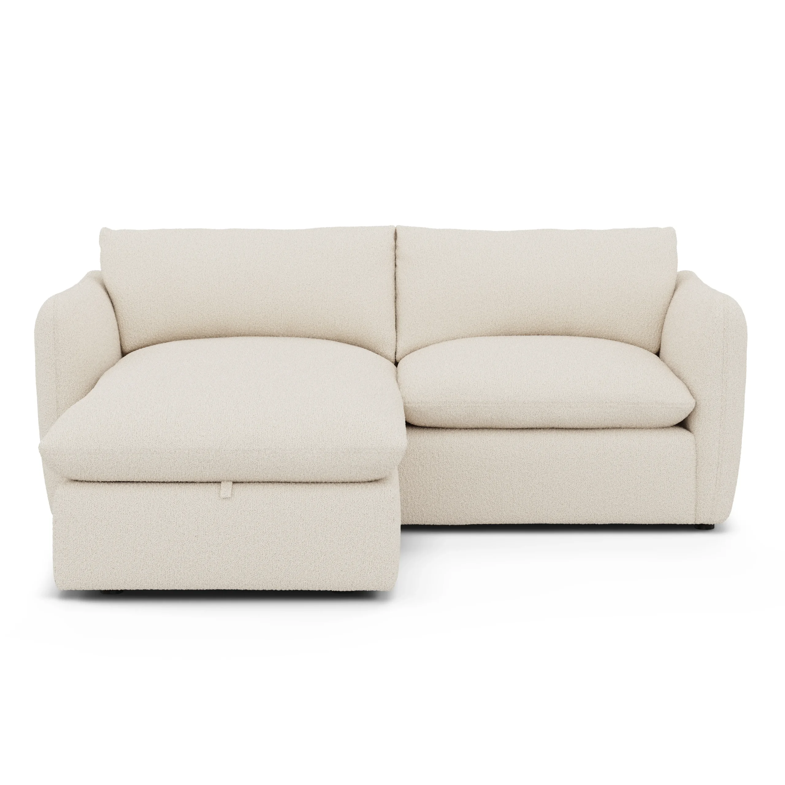 Leigh 86_ Reversible Storage Sectional - Ivory Wool Bouclé - Image 4