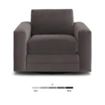 Riley 42_ Grand Velvet Swivel Chair - Hale Warm Gray