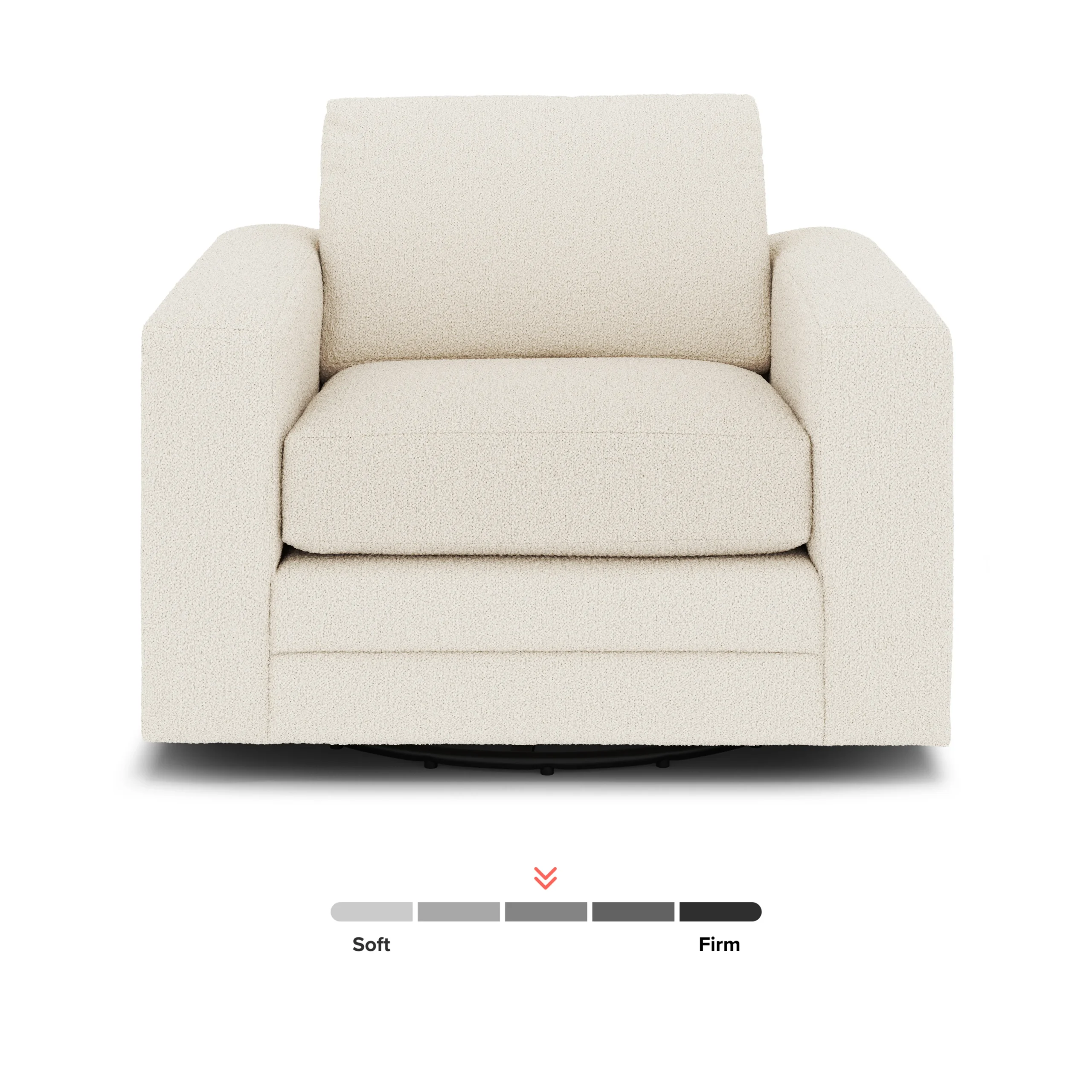 Riley 42_ Grand Swivel Chair - Ivory Wool Bouclé - Image 6