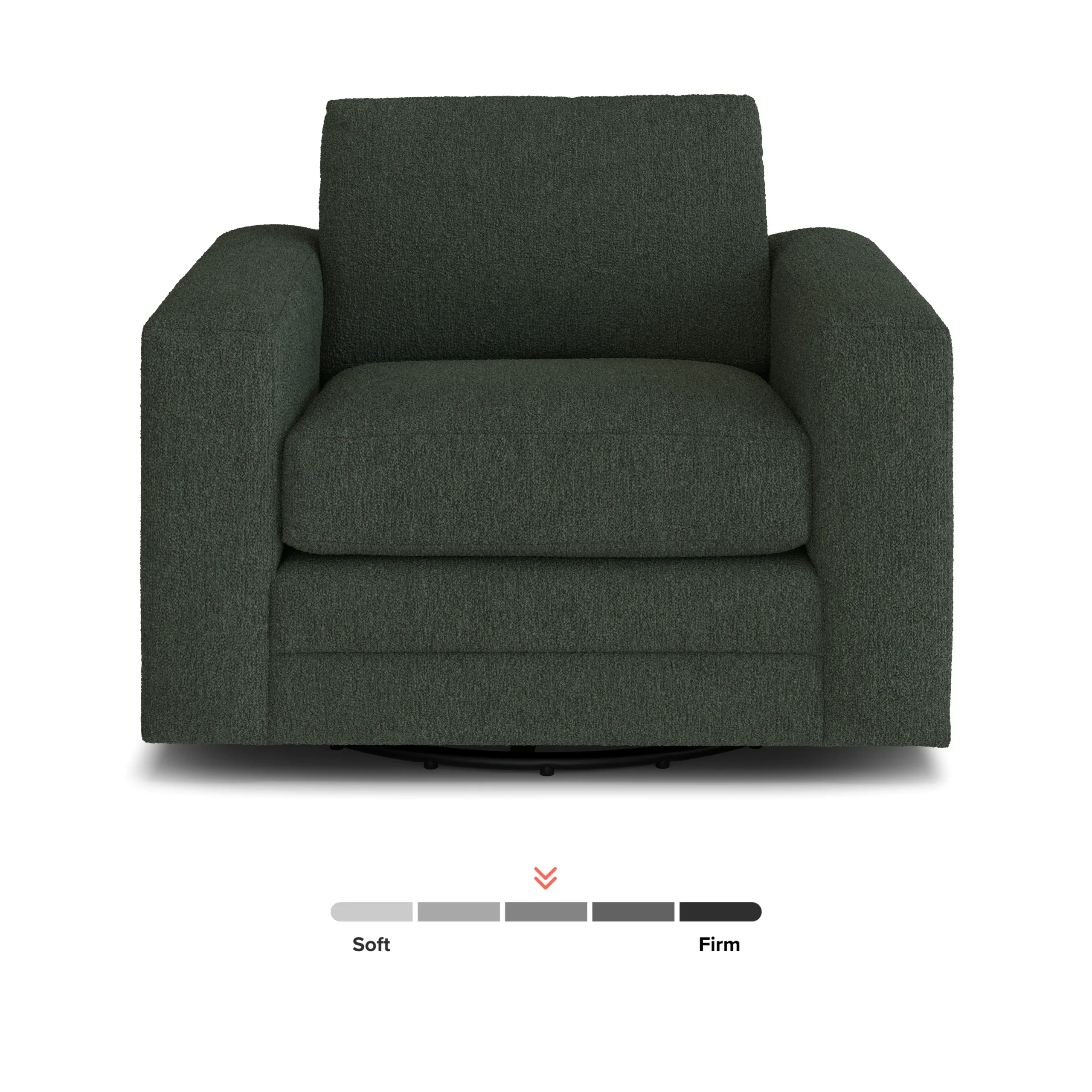 Riley 42_ Grand Swivel Chair - Green Wool Bouclé - Image 6