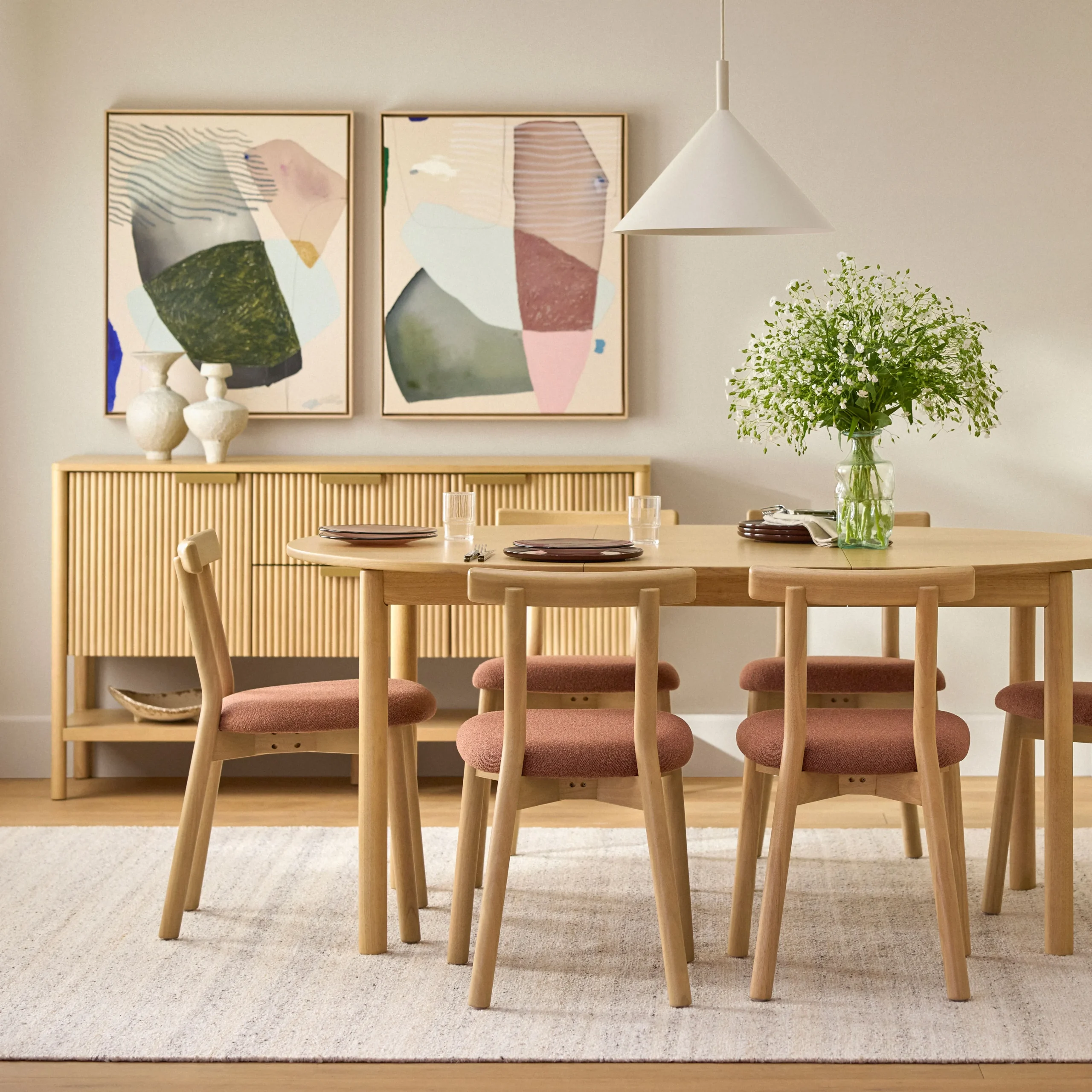 Ulka Dining Chair - White Oak and Ratine Oxide