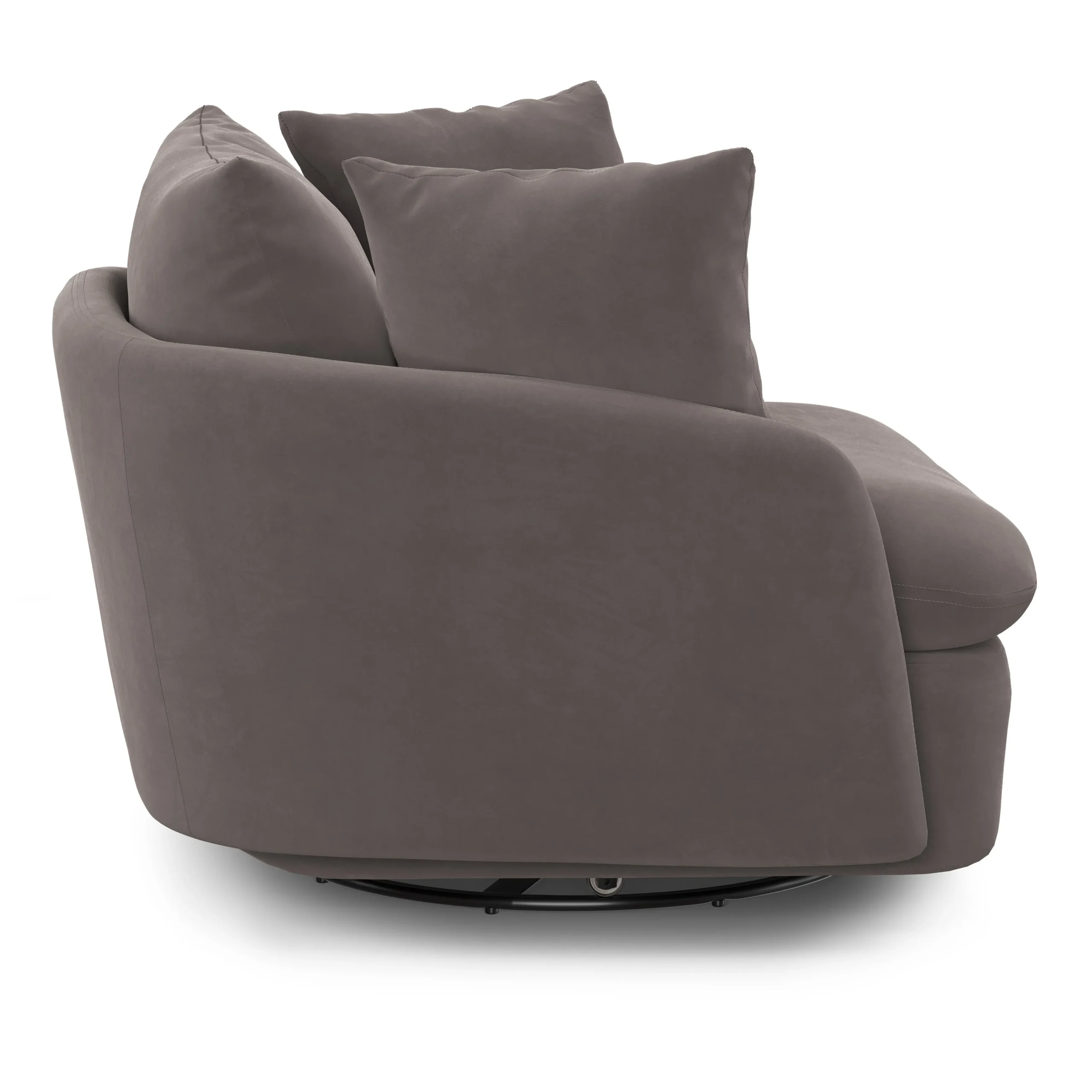 Leigh 47_ Velvet Grand Swivel Lounge Chair - Hale Warm Gray - Image 6