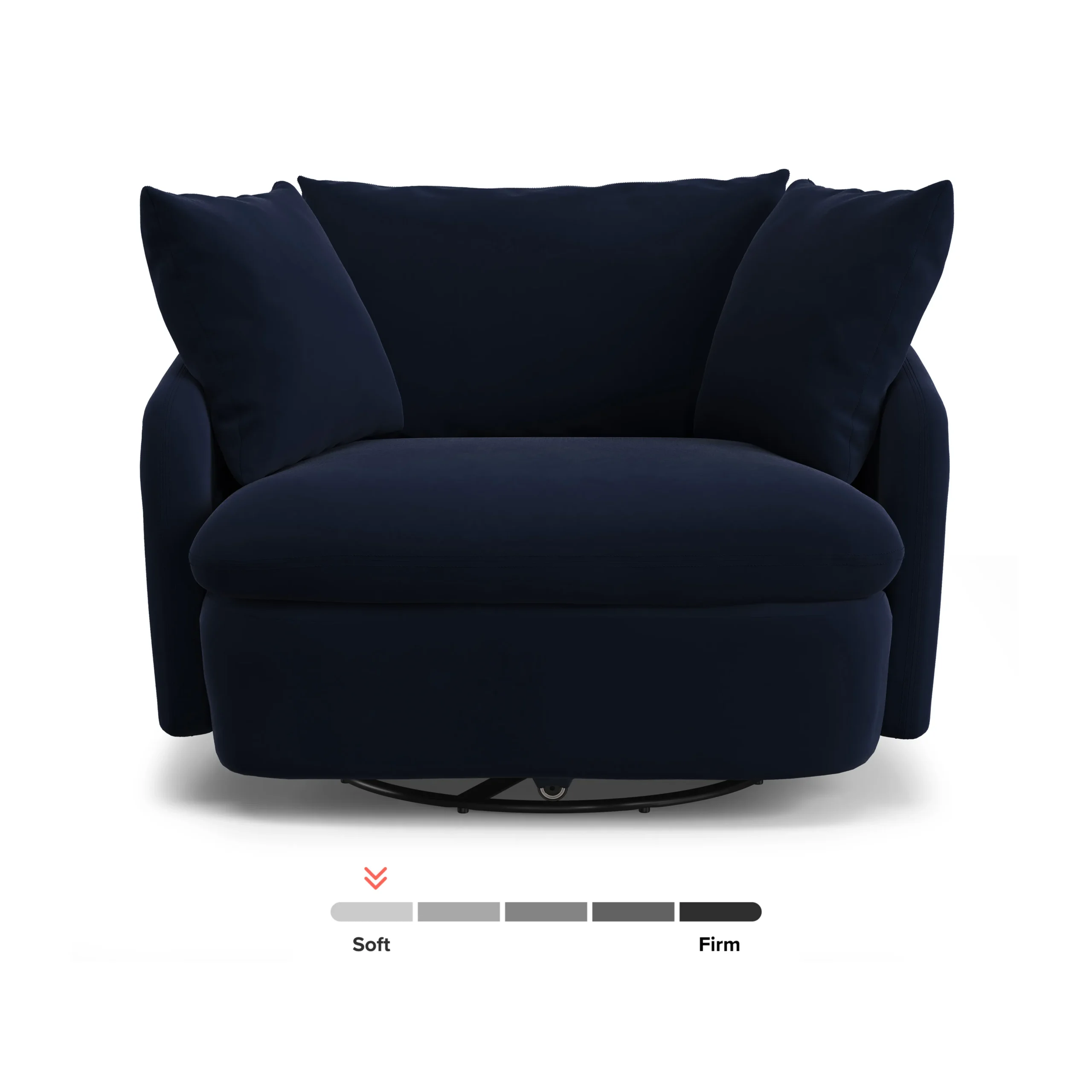 Leigh 47_ Grand Velvet Swivel Lounge Chair - Hale Ink - Image 12
