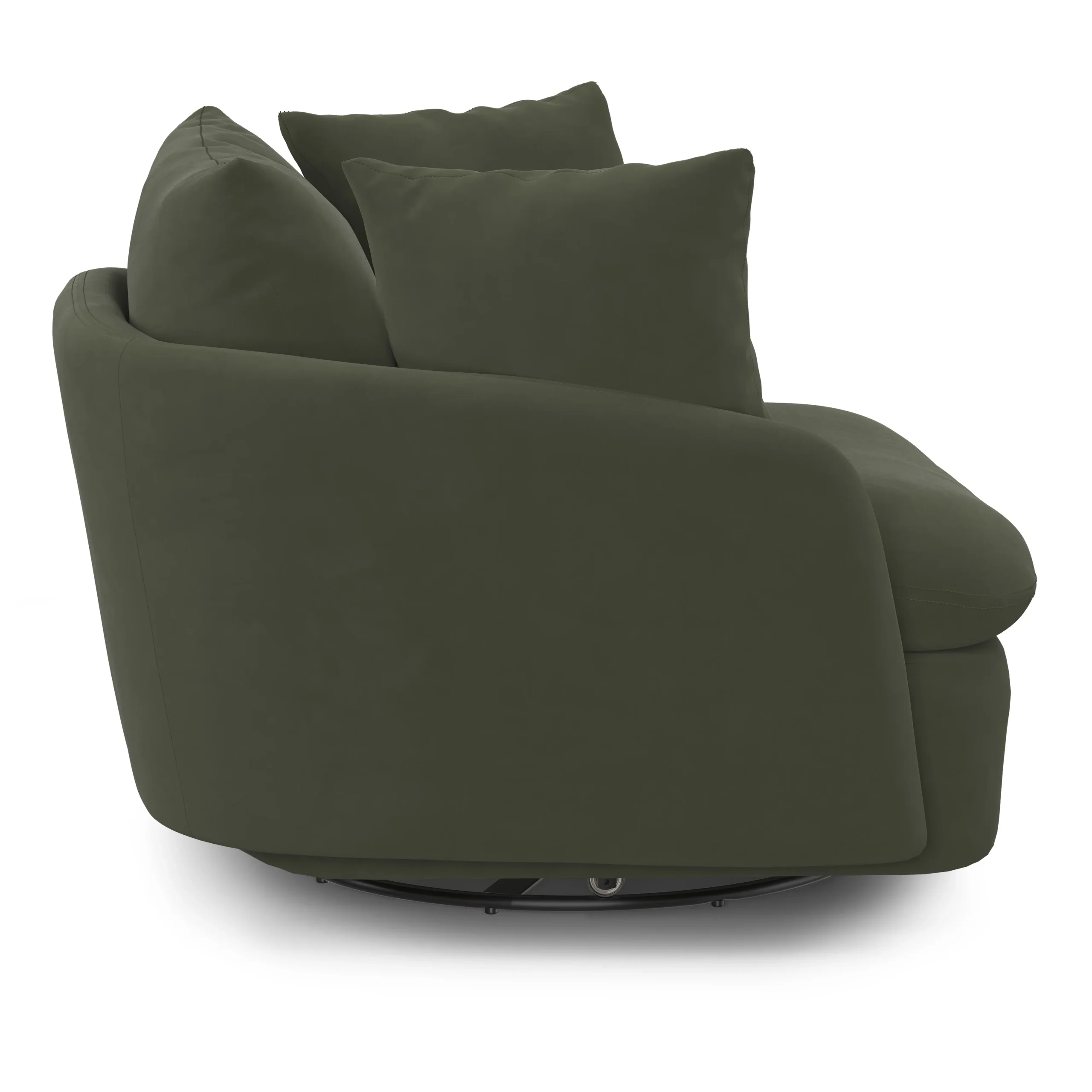 Leigh 47_ Grand Velvet Swivel Lounge Chair - Hale Fir Green - Image 6