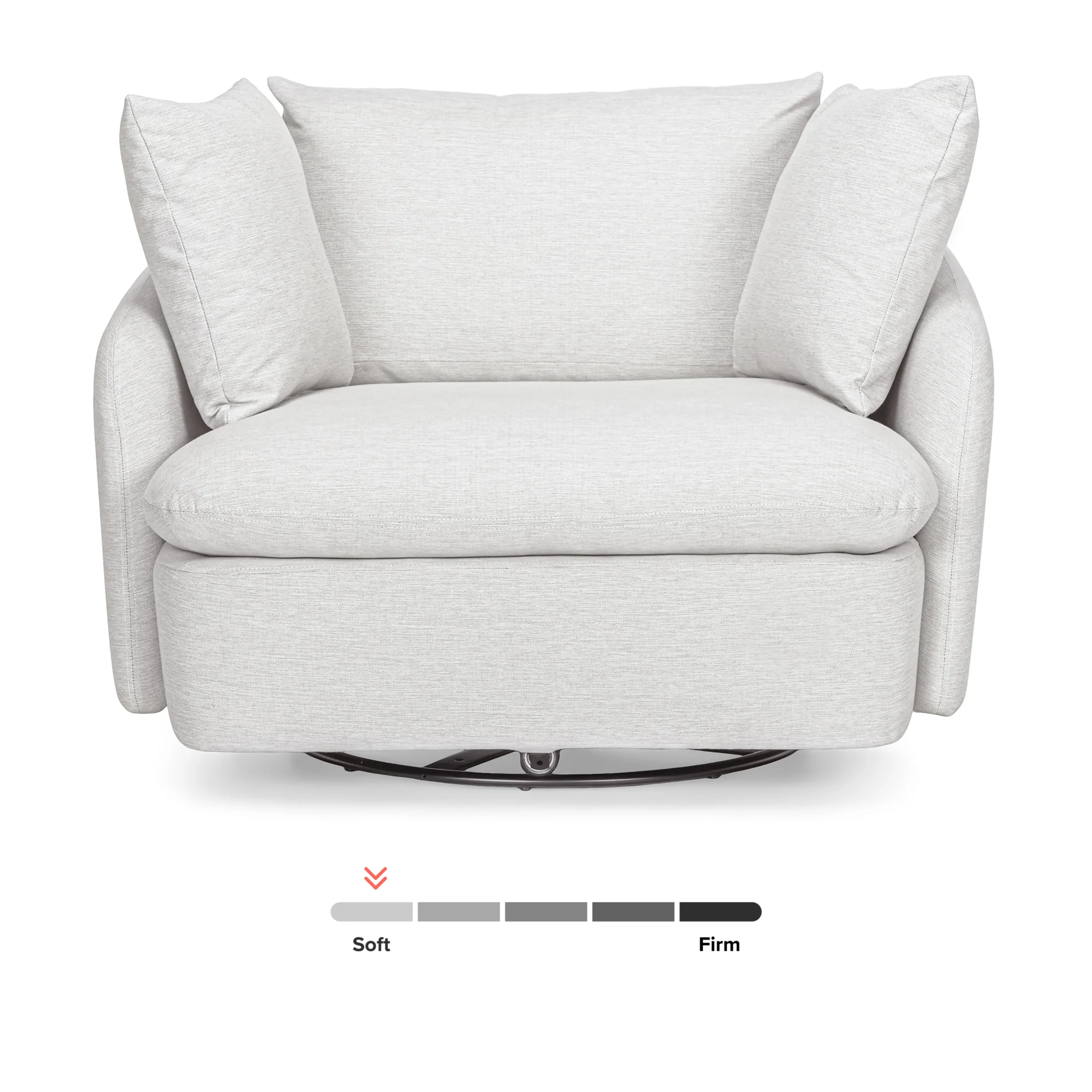 Leigh 47_ Grand Swivel Lounge Chair - Silver Ivory - Image 5