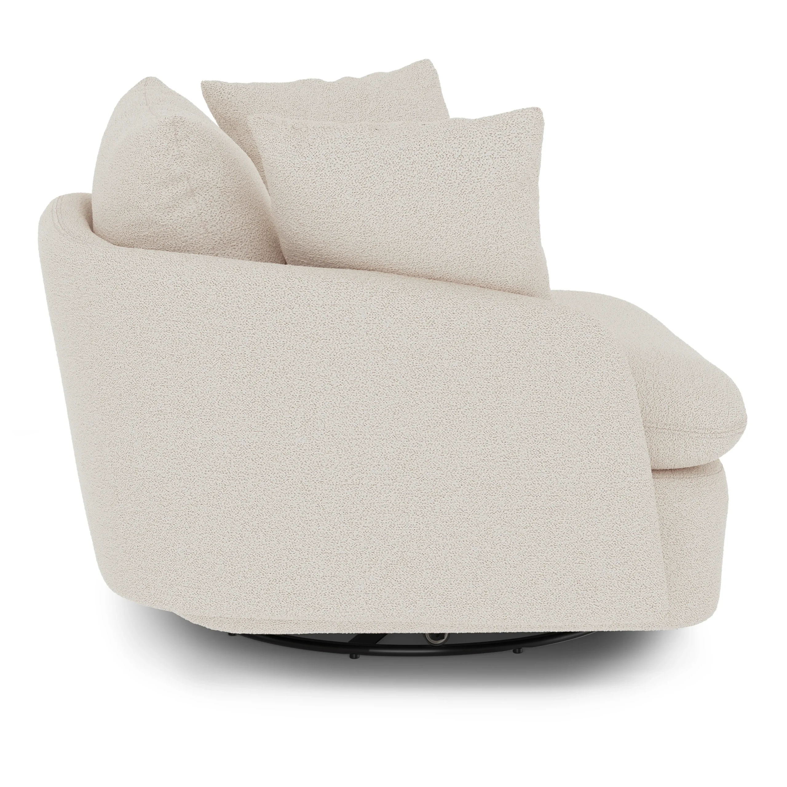 Leigh 47_ Grand Swivel Lounge Chair - Ivory Wool Bouclé - Image 6