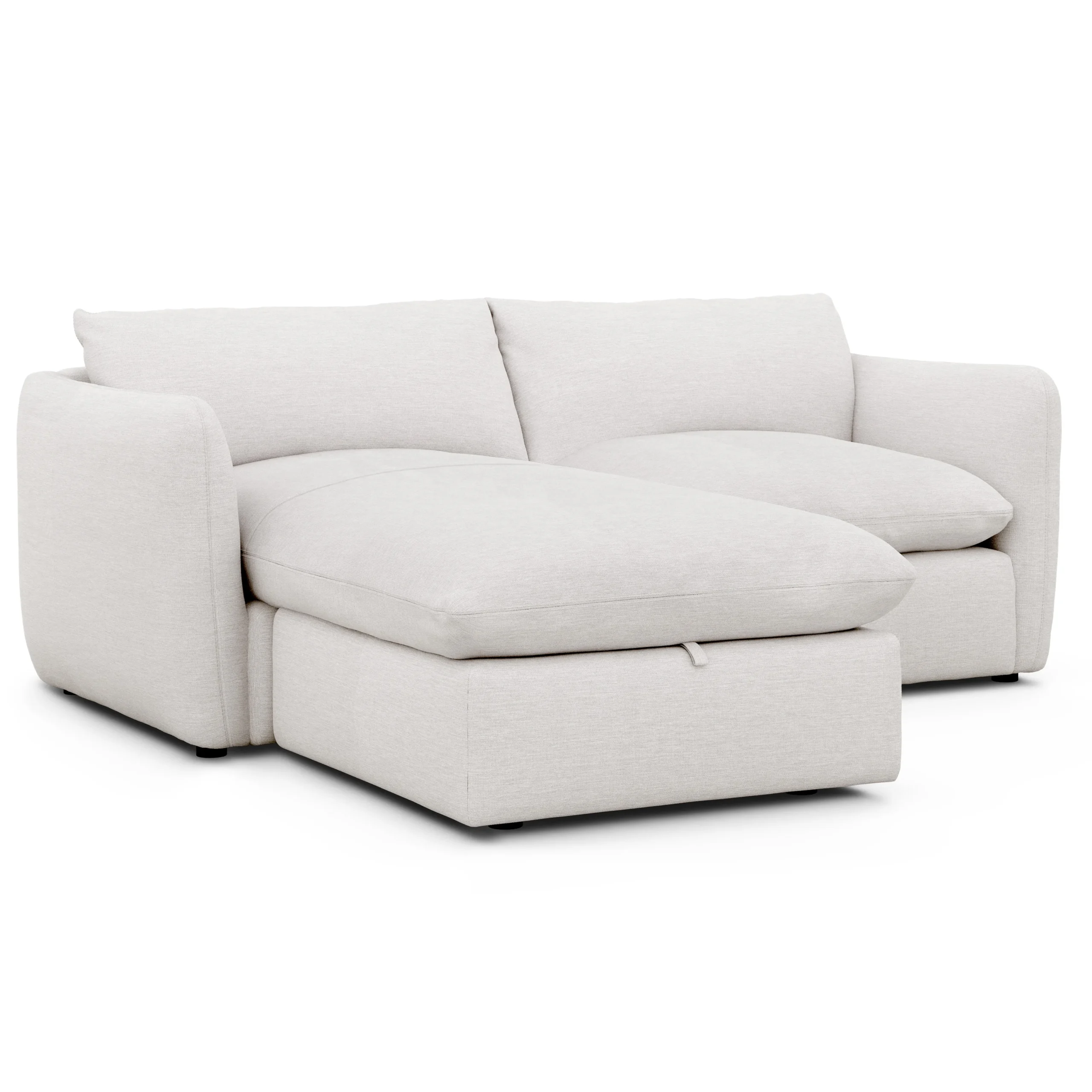 Leigh 86_ Reversible Storage Sectional - Silver Ivory - Image 4