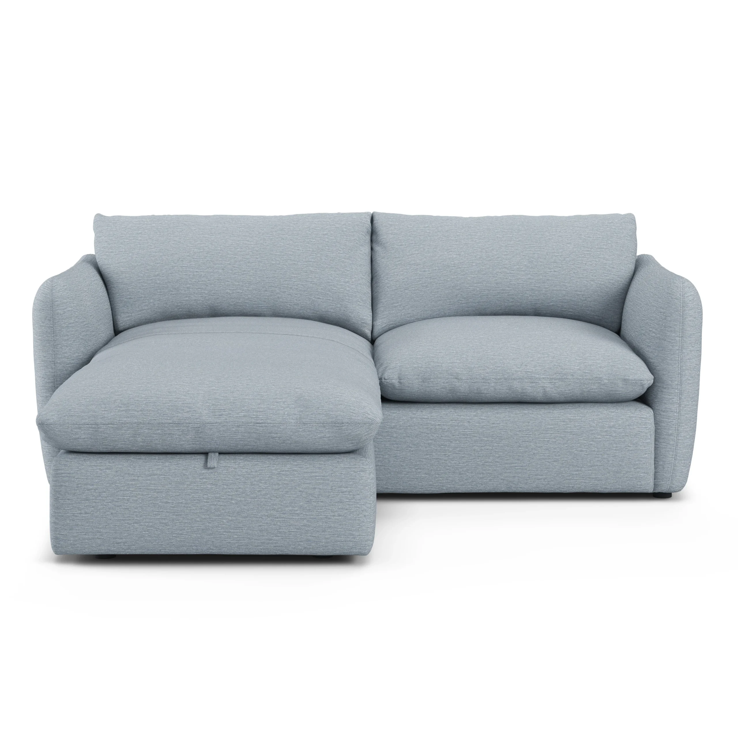 Leigh 86_ Reversible Storage Sectional - Silver Light Blue - Image 4