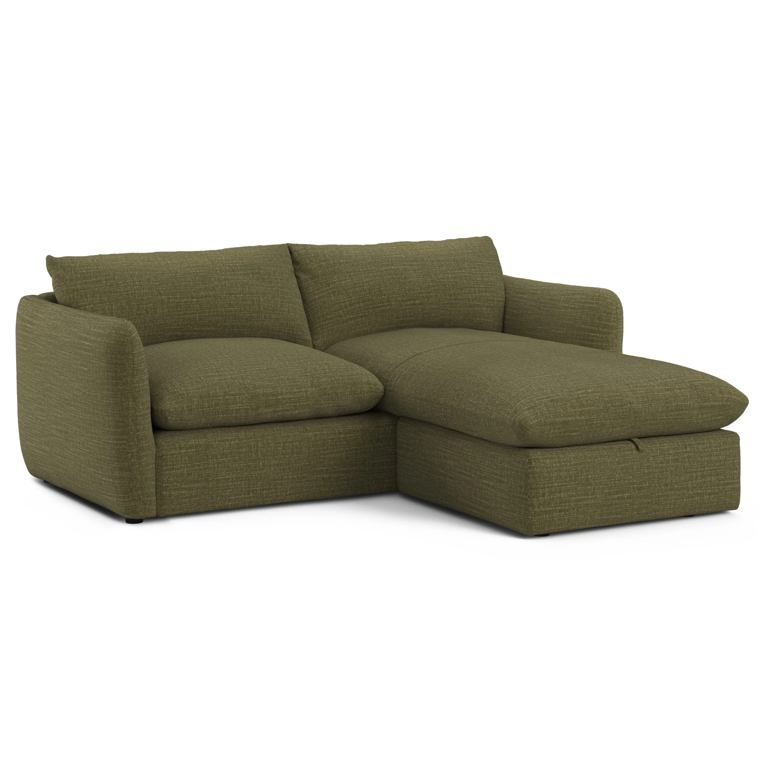 Leigh 86_ Reversible Storage Sleeper Sectional - Napa Moss - Image 4