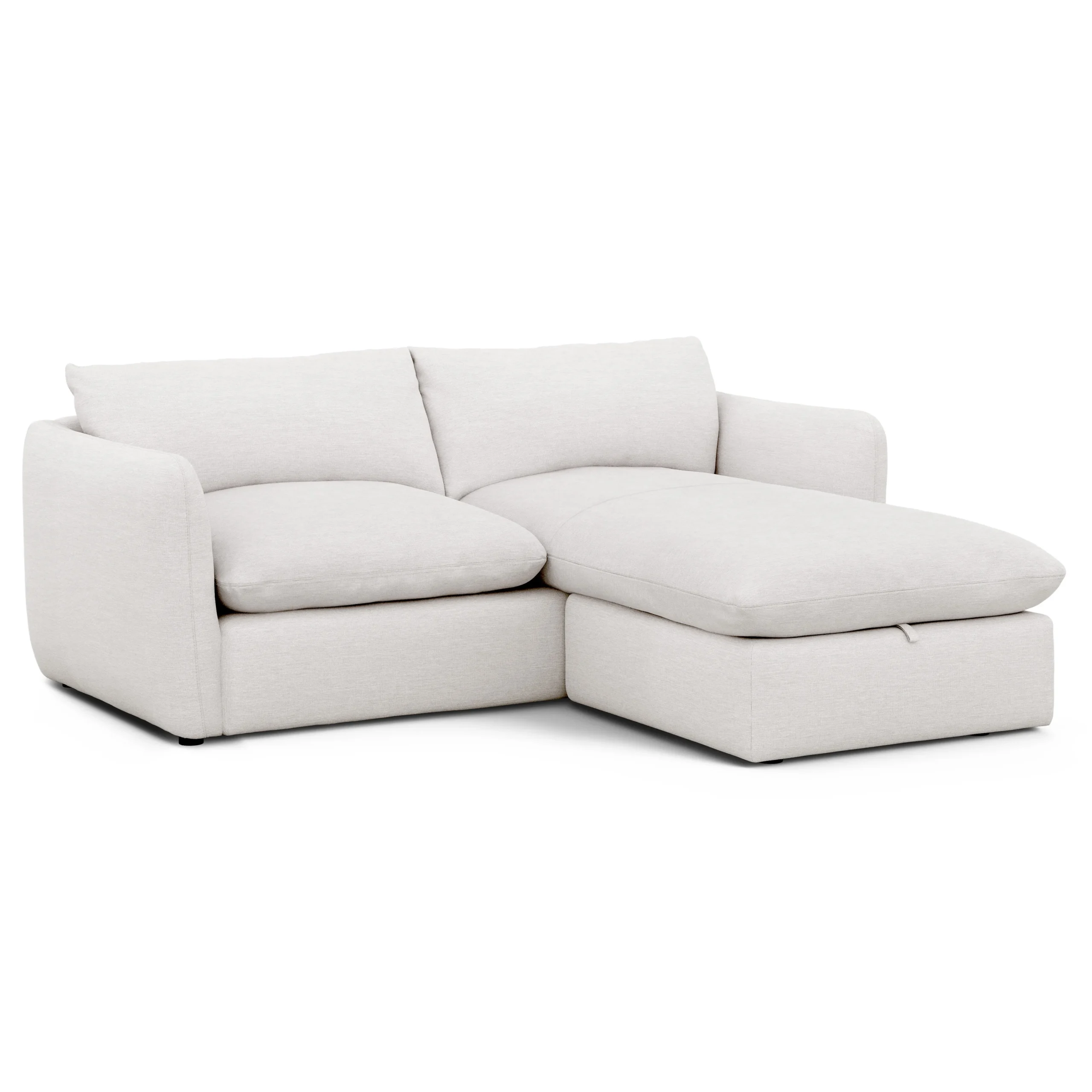 Leigh 86_ Reversible Storage Sleeper Sectional - Silver Gray - Image 4
