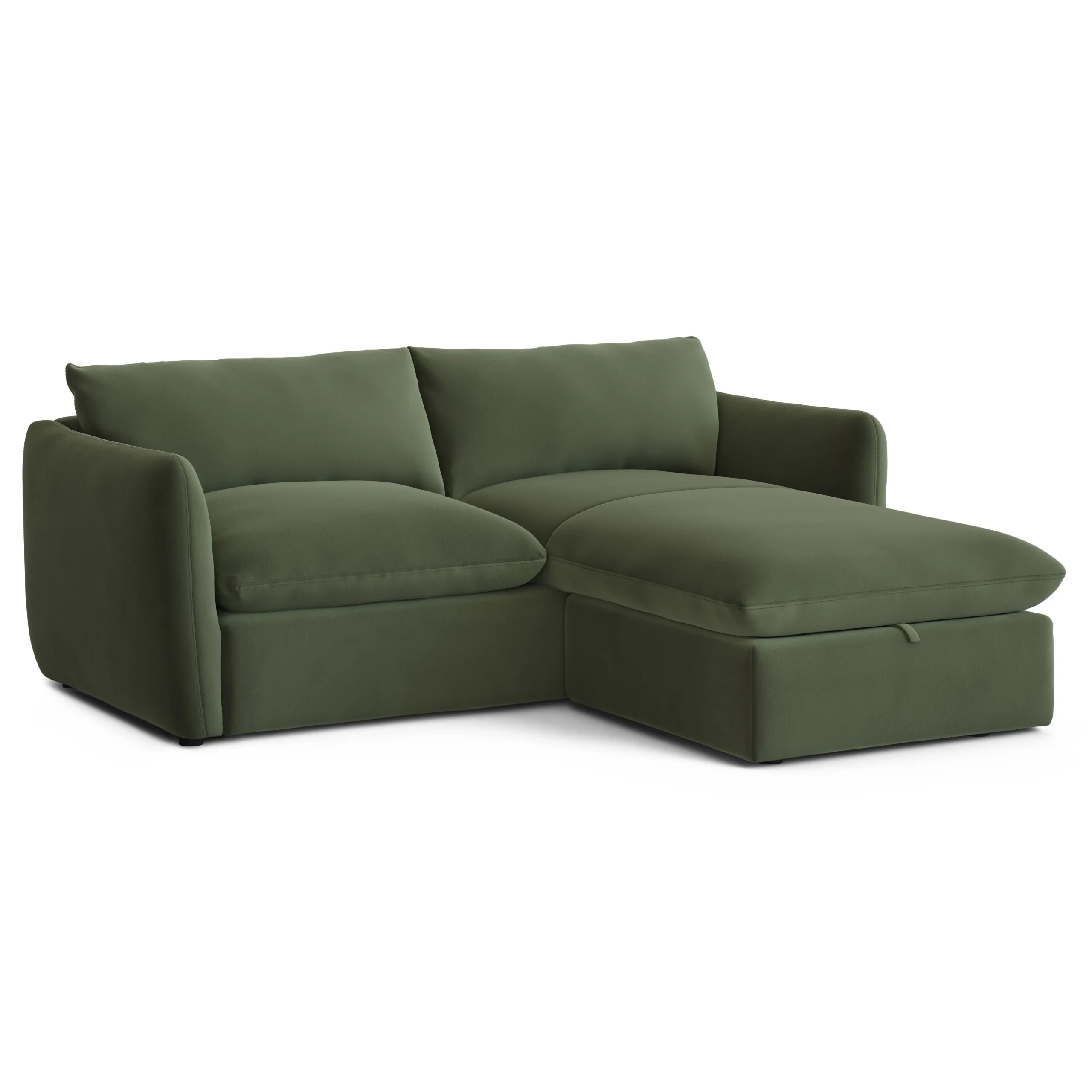 Leigh 86_ Velvet Reversible Storage Sectional - Hale Fir Green - Image 4