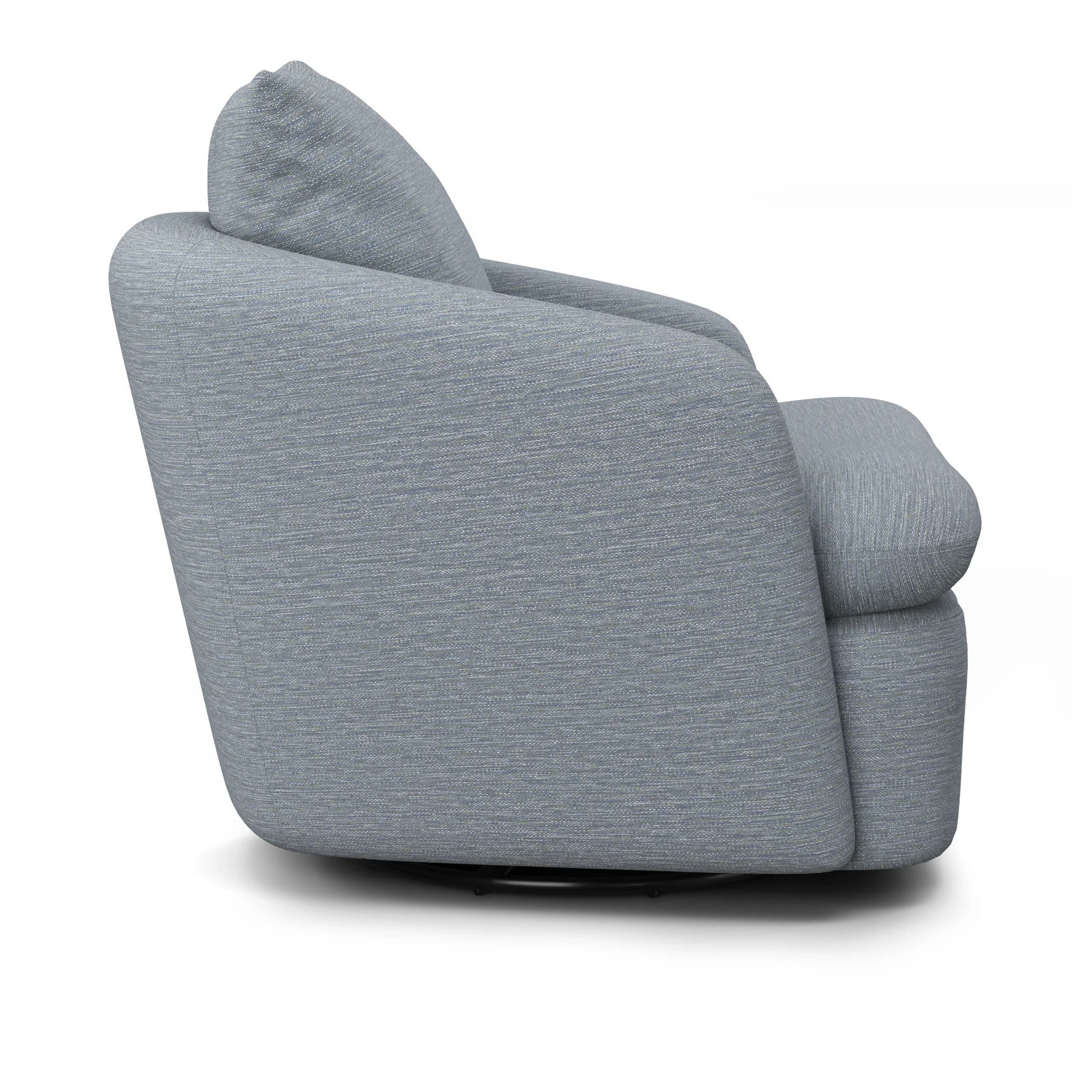 Leigh 33_ Swivel Lounge Chair - Silver Light Blue - Image 9