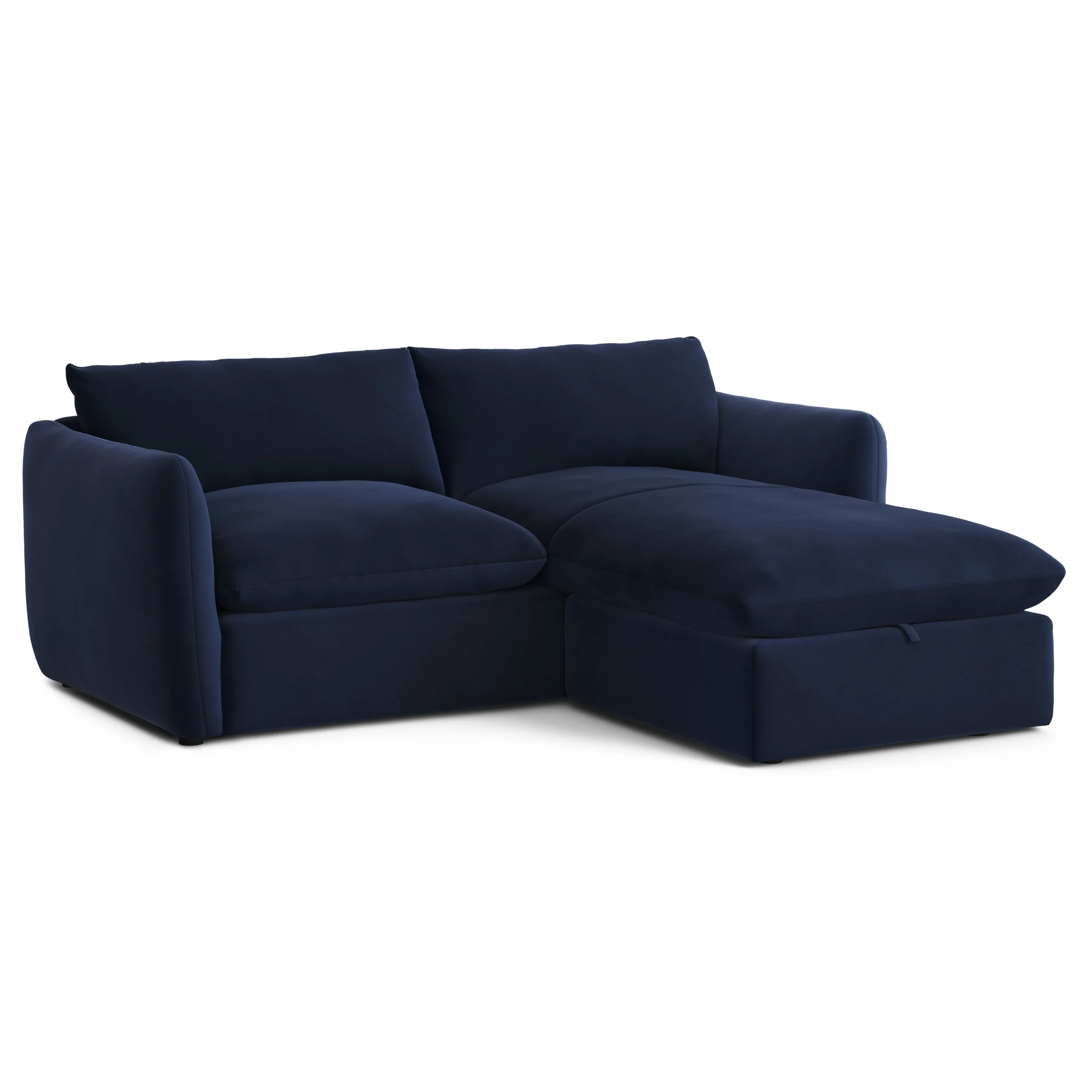 Leigh 86_ Velvet Reversible Storage Sectional - Hale Ink - Image 4