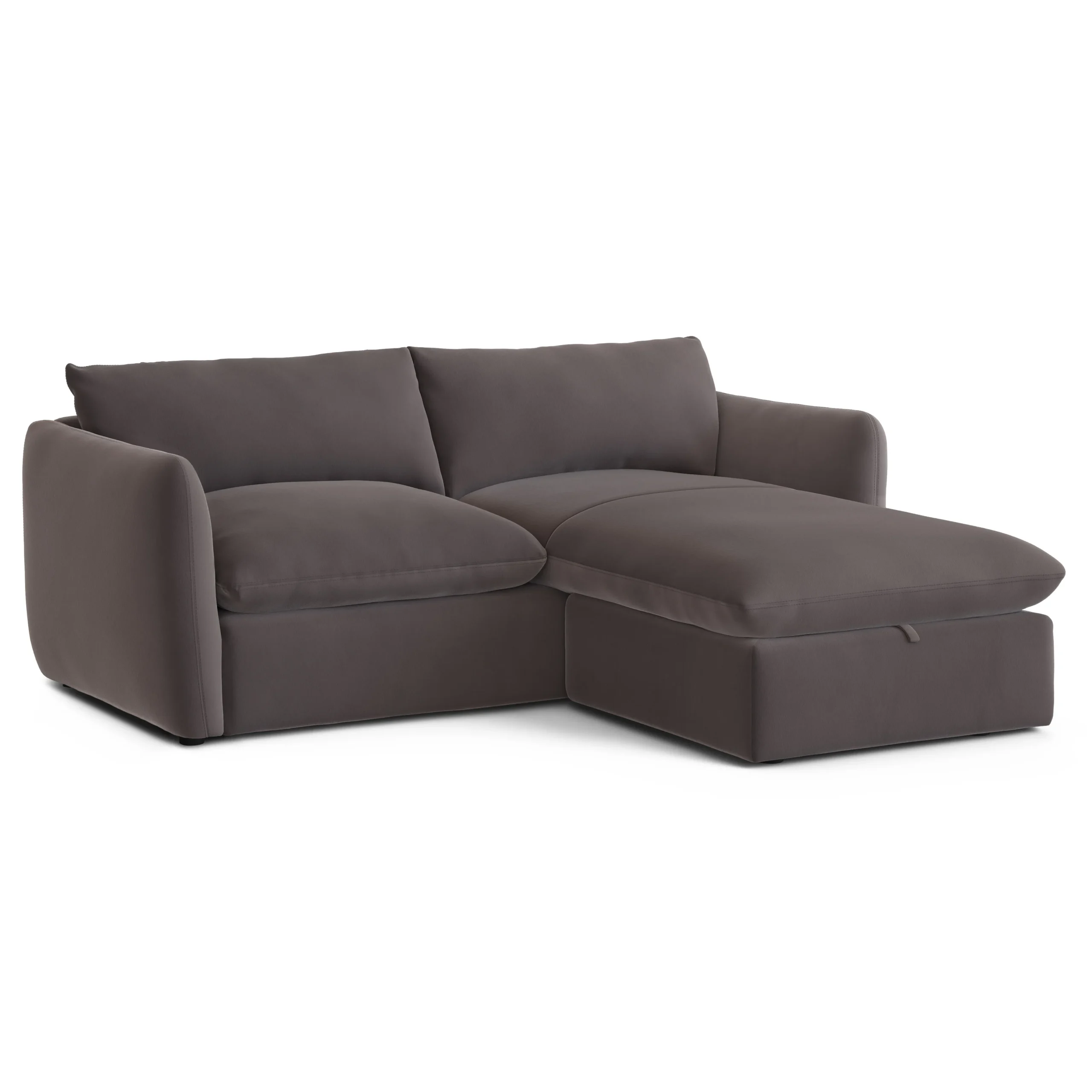 Leigh 86_ Velvet Reversible Storage Sectional - Hale Warm Gray - Image 4