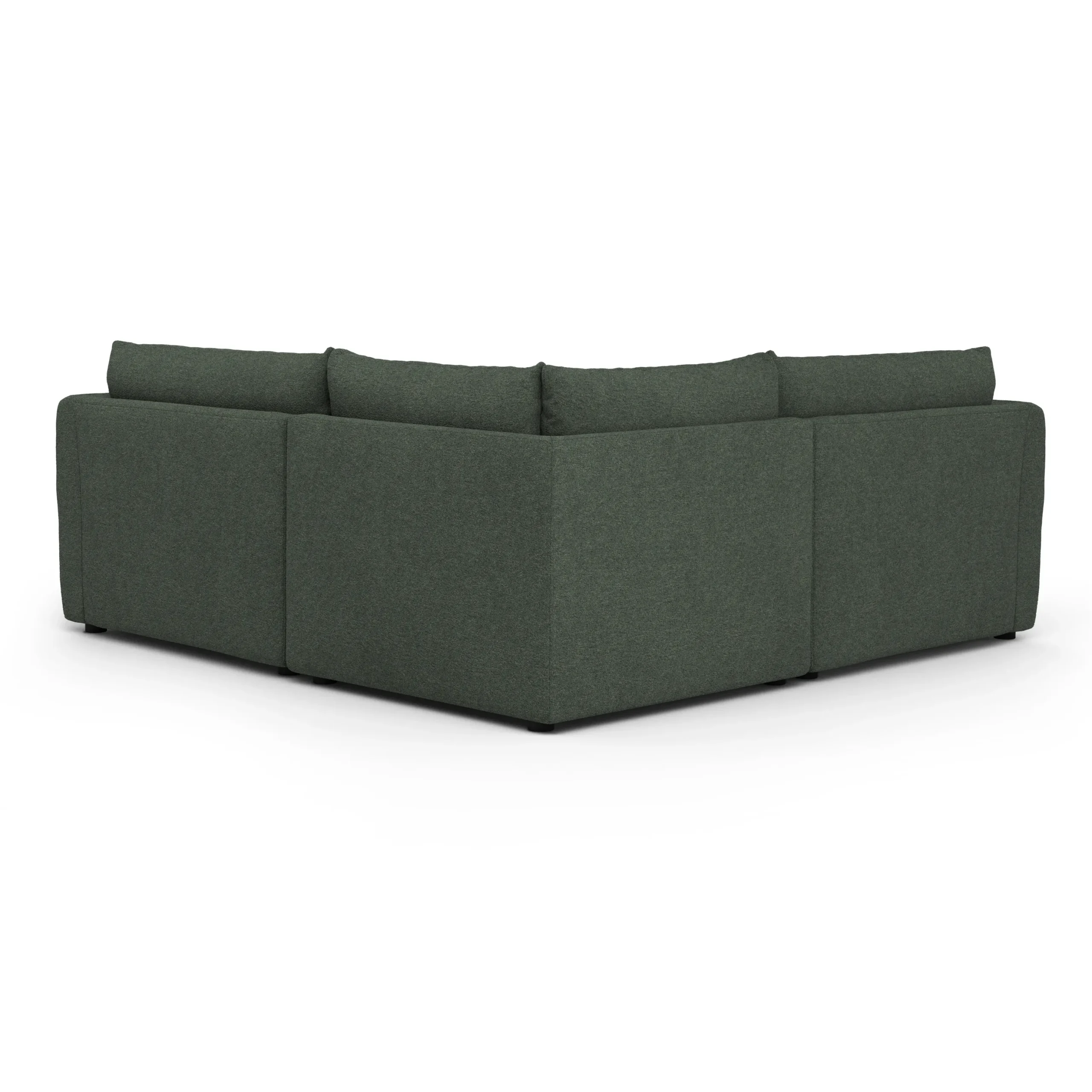 Leigh 87_ Modular Corner Sectional - Green Wool Bouclé - Image 4