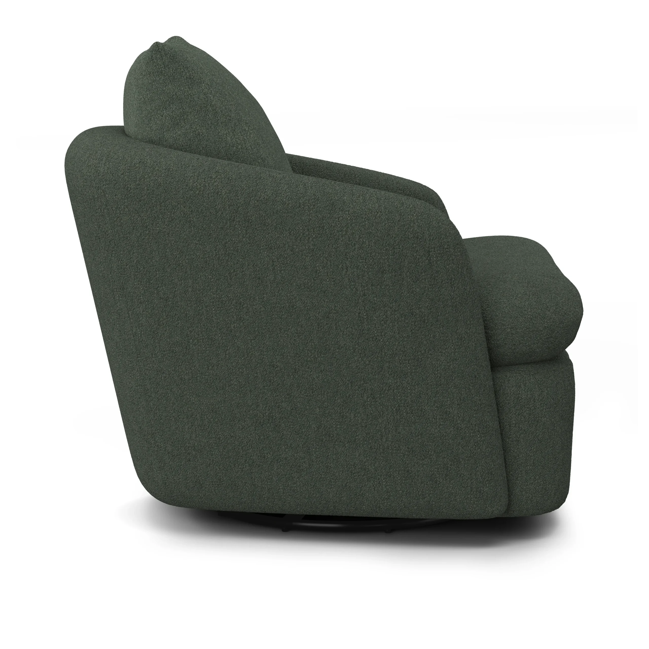Leigh 33_ Swivel Lounge Chair - Green Wool Bouclé - Image 5