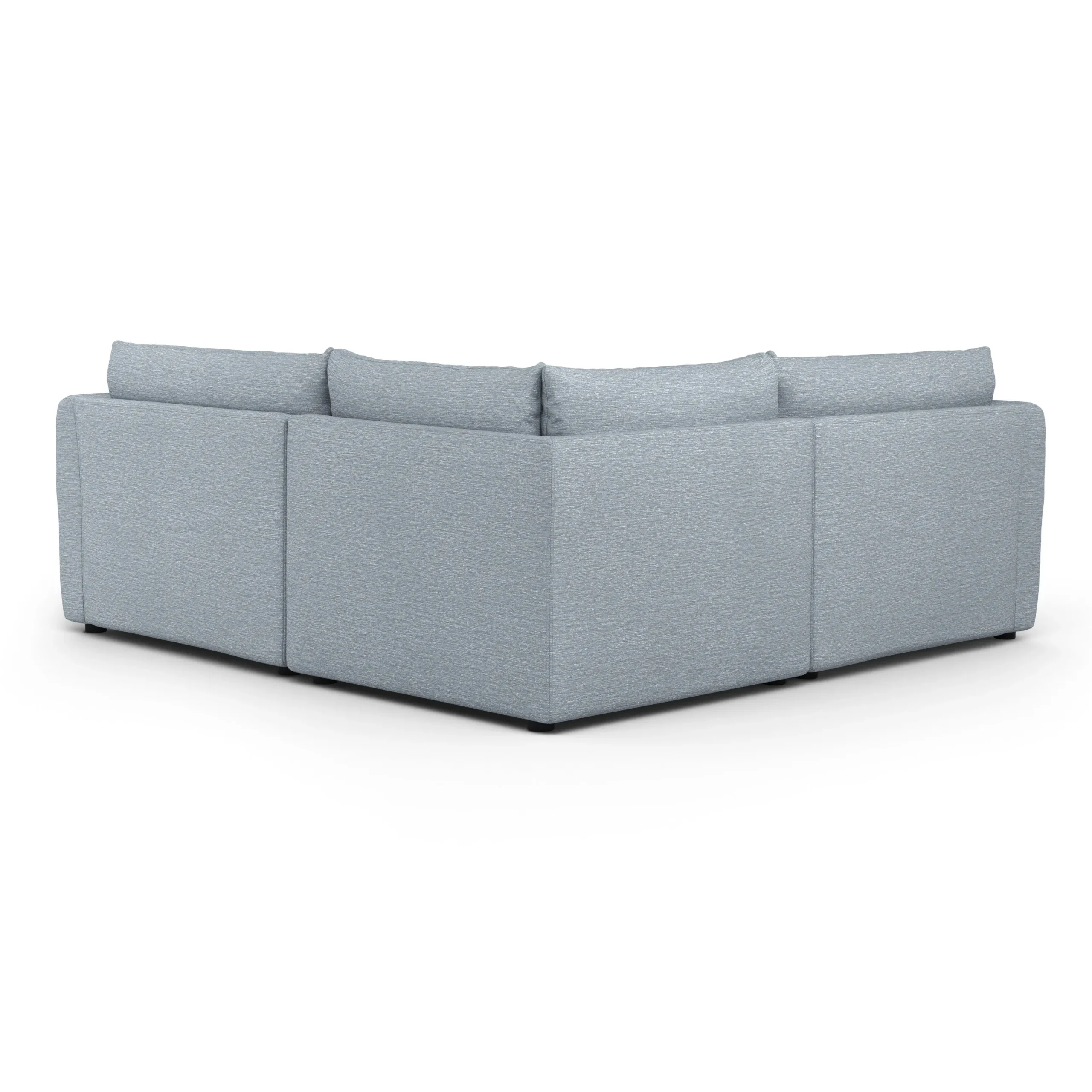 Leigh 87_ Modular Corner Sectional - Silver Light Blue - Image 4