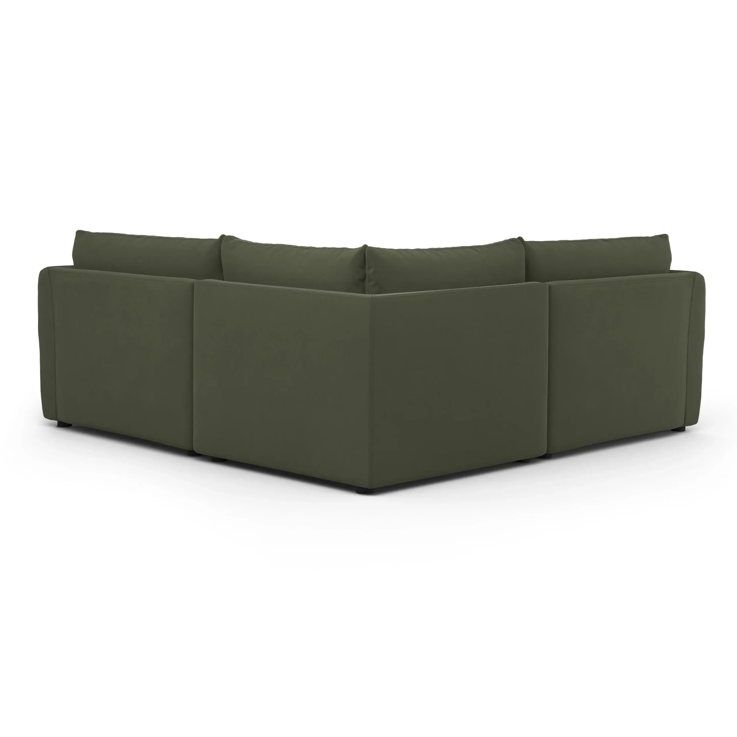 Leigh 87_ Velvet Modular Corner Sectional - Hale Fir Green - Image 4