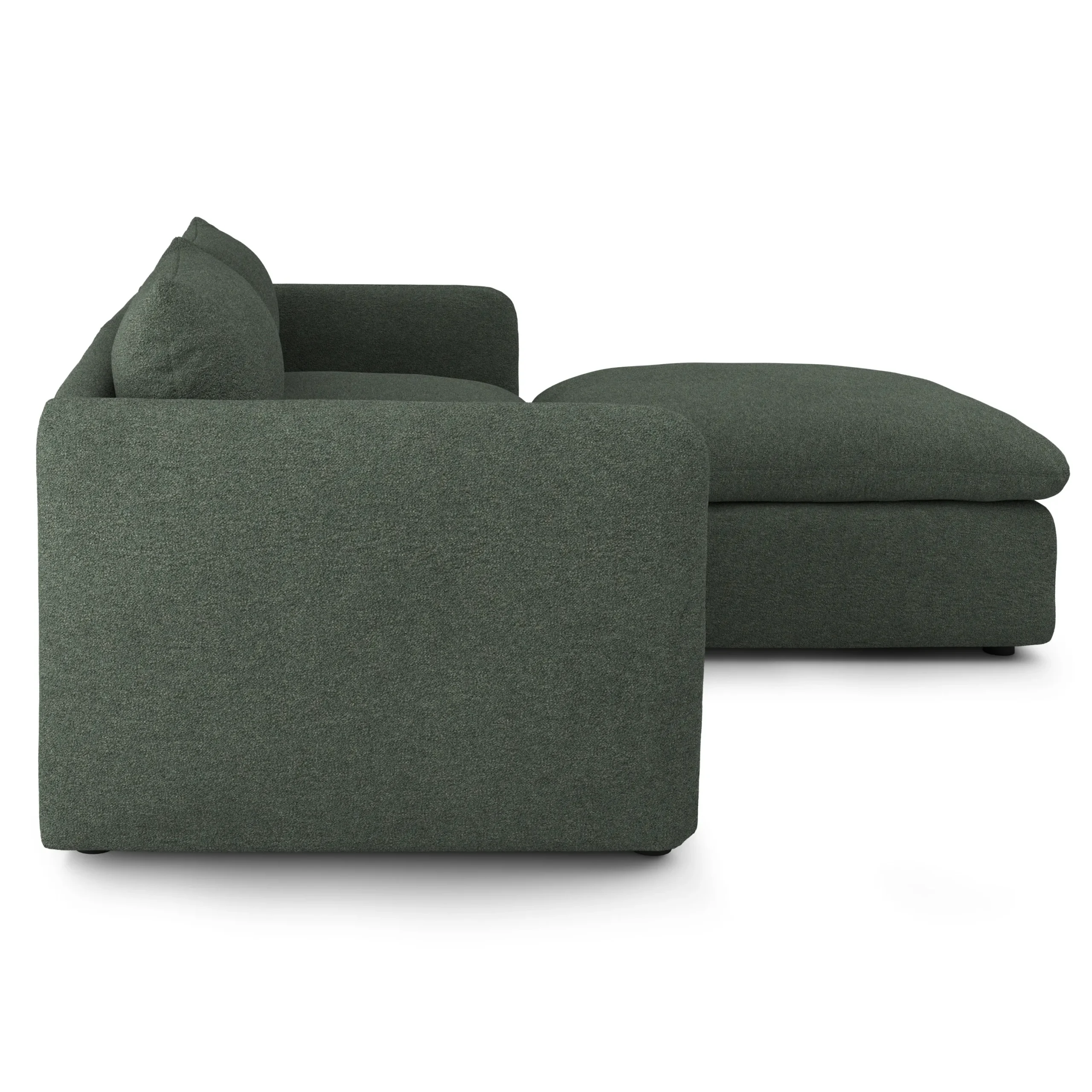 Leigh 92_ Modular Sectional - Green Wool Bouclé - Image 4