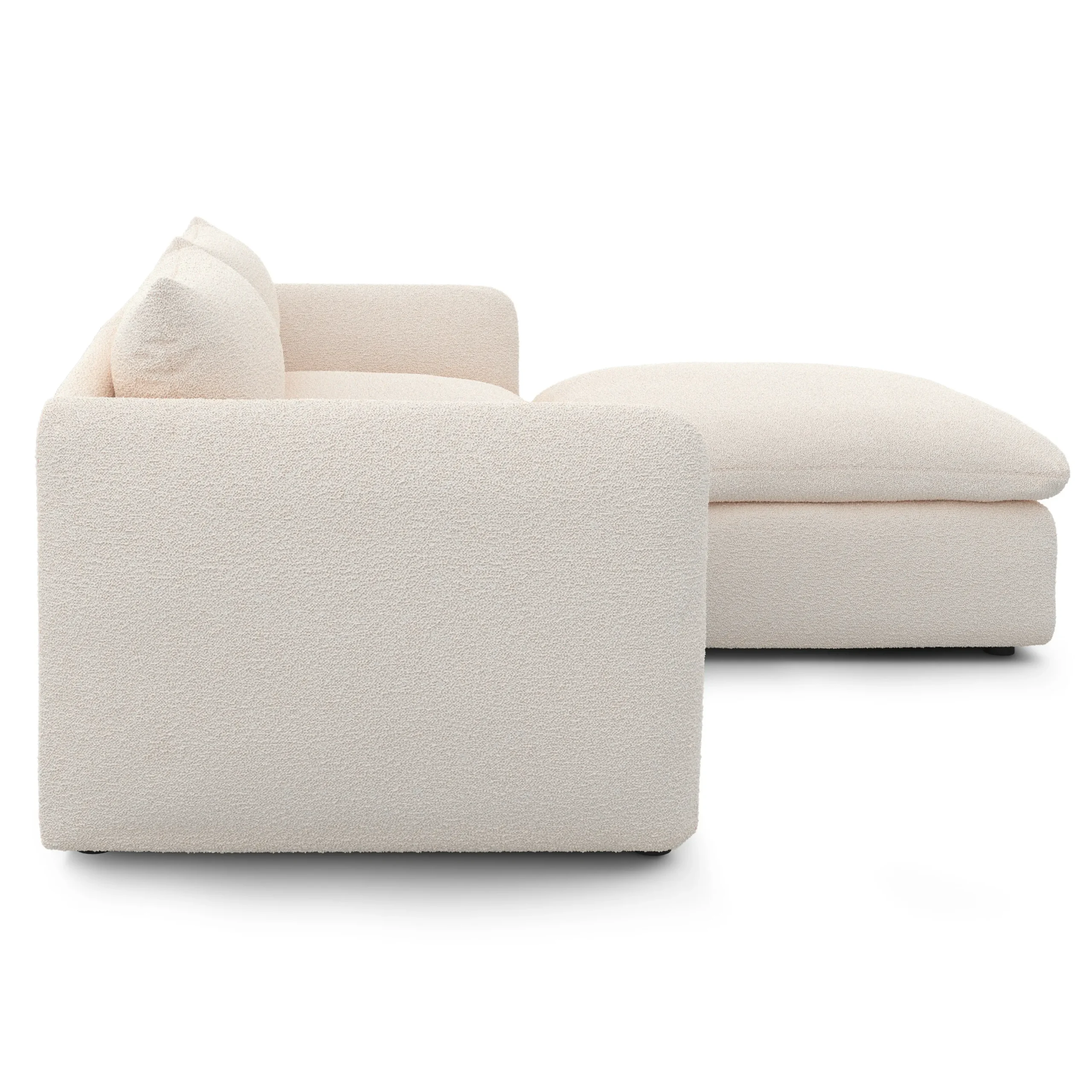 Leigh 92_ Modular Sectional -  Ivory Wool Bouclé - Image 4