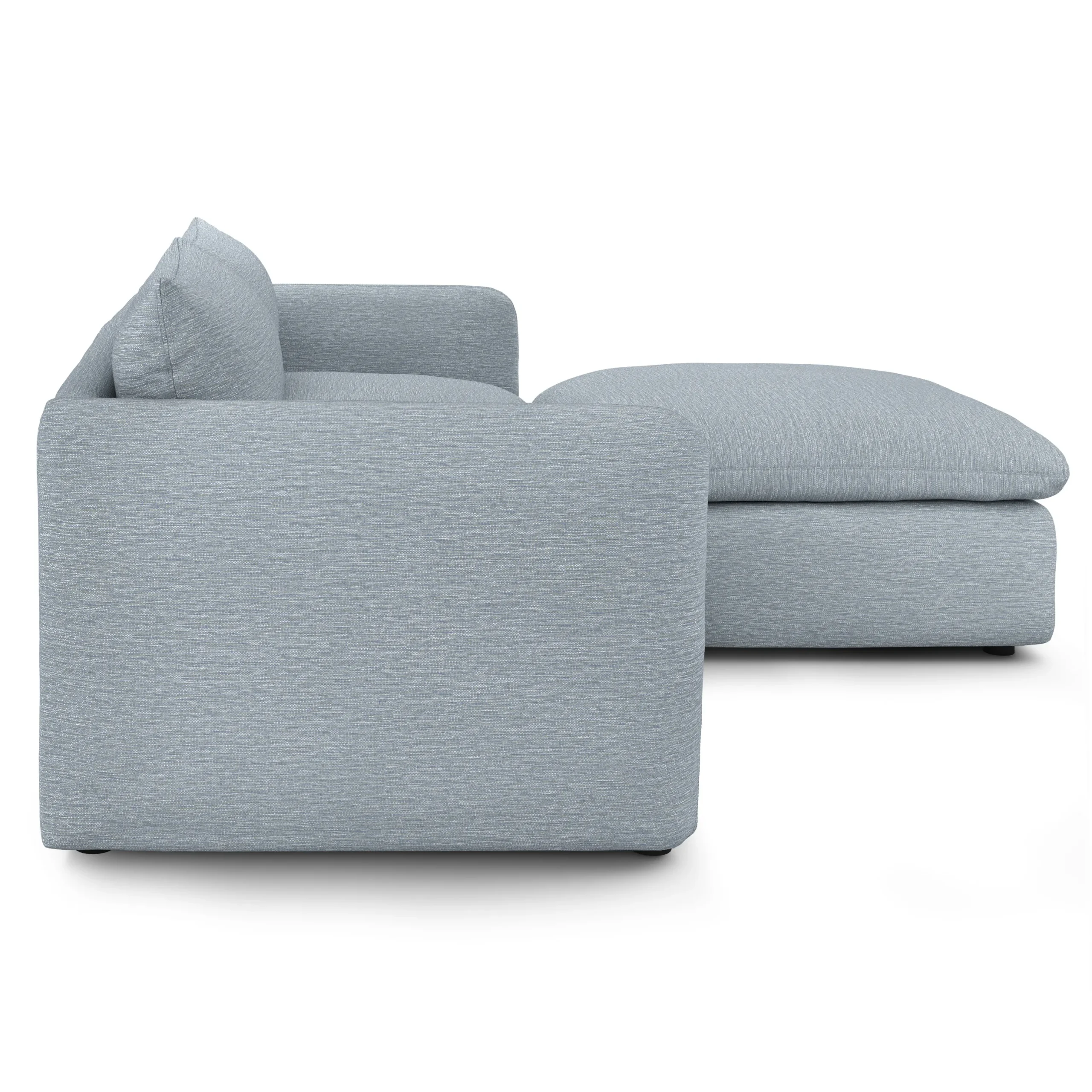 Leigh 92_ Modular Sectional - Silver Light Blue - Image 4